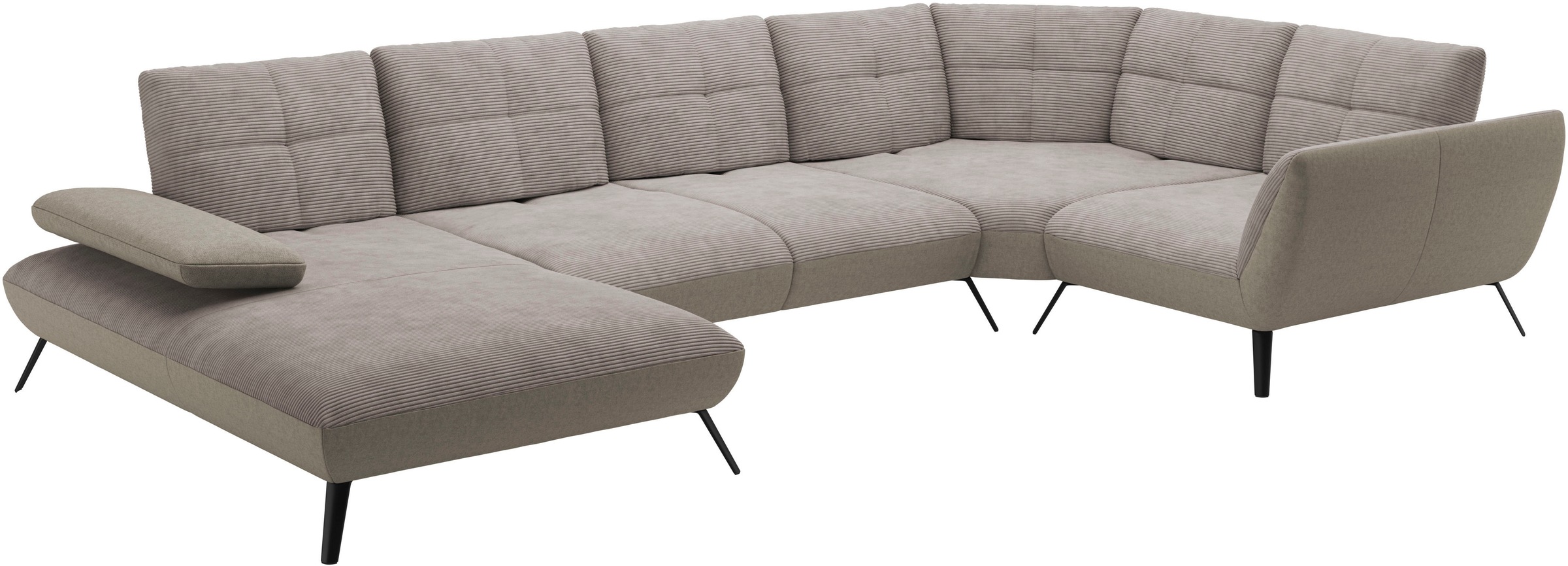 Places of Style Wohnlandschaft »Mikado U-Form«, inkl. Sitztiefenverstellung und Armteilverstellung