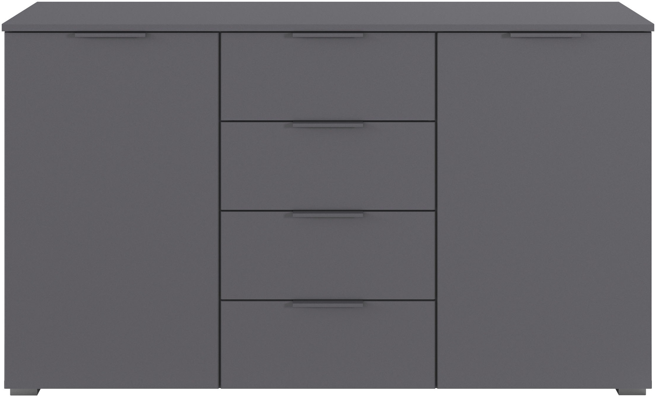 rauch Kombikommode »Sideboard Schubladenkommode AGORDO mit Dekor- oder Hochglanzfront«, (in zwei Griff-Farben), mit 4 Schubkästen und 2 Türen sowie Metallgriffen MADE IN GERMANY