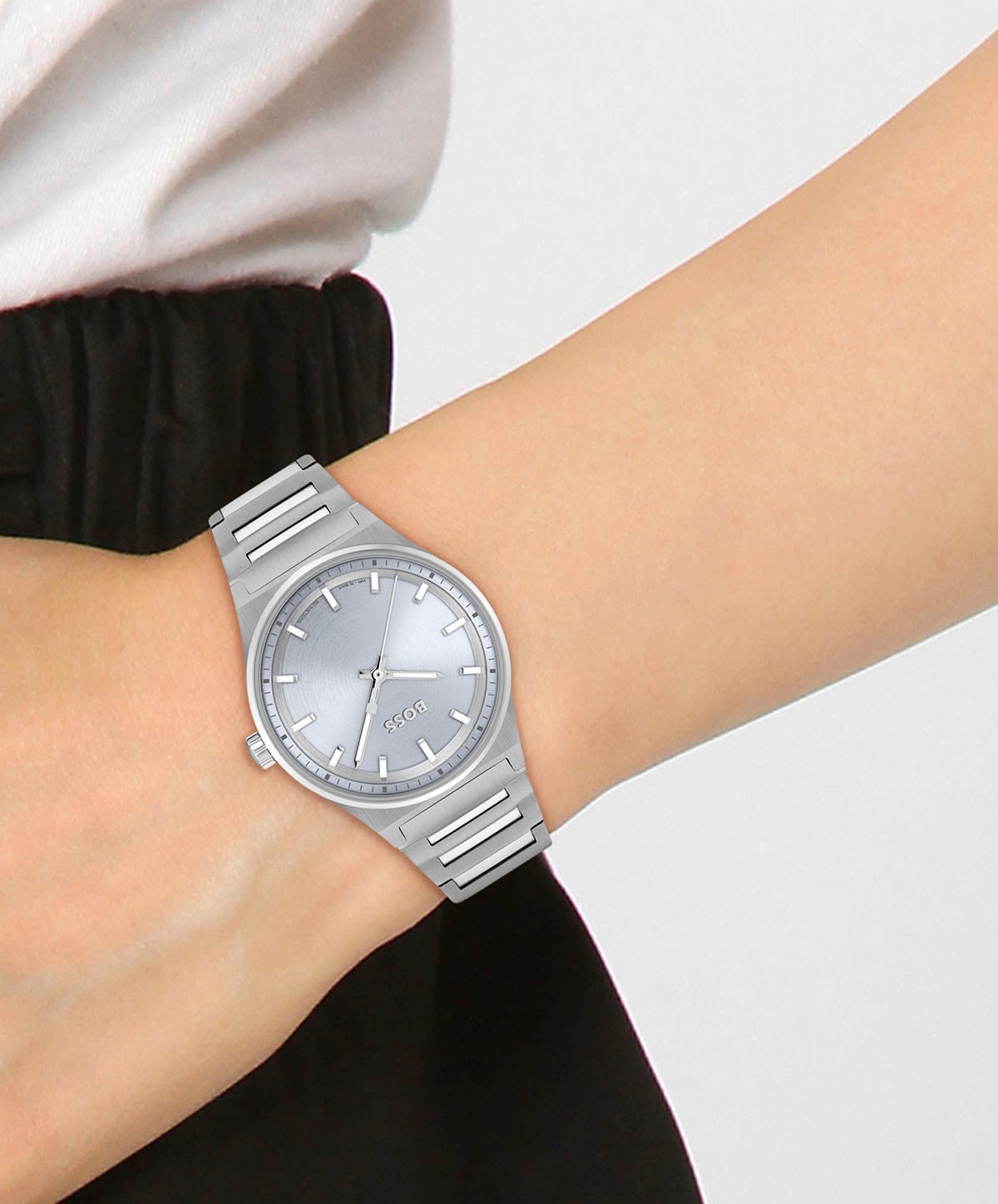 BOSS Quarzuhr »CANDOR LADIES«, Damenuhr, Armbanduhr, Leuchtindizes, Edelstahlarmband
