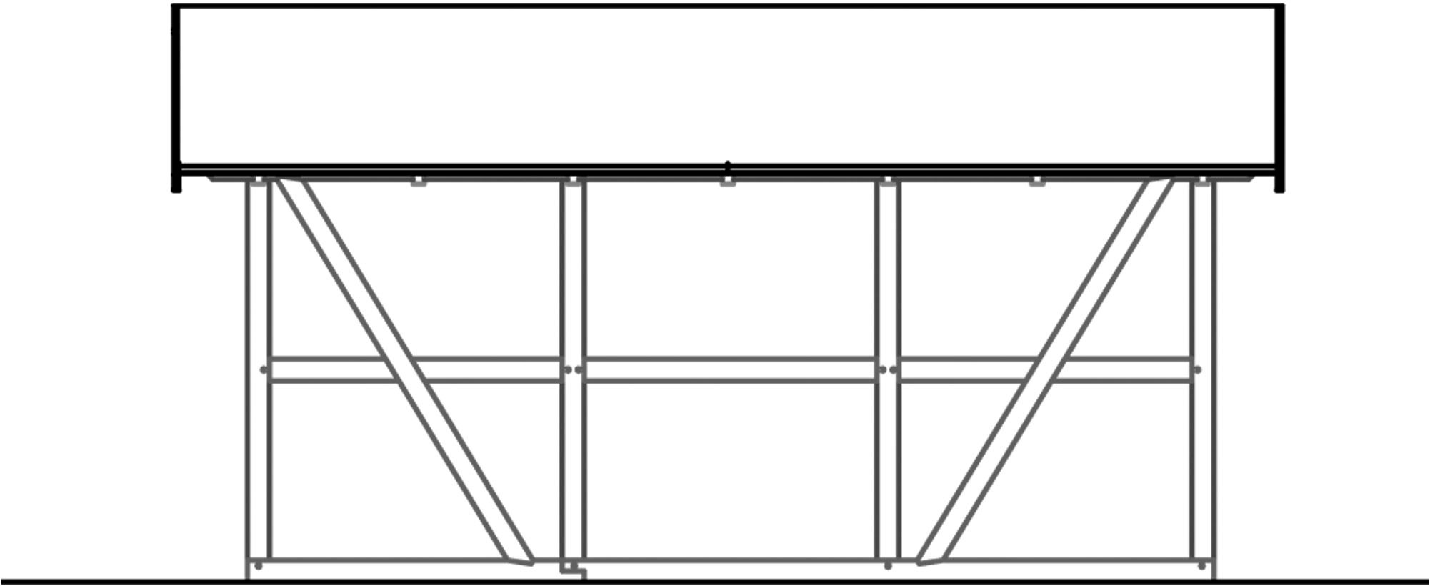 Skanholz Doppelcarport »Schwarzwald« Massivholz 560 cm Natur 684x600cm, mit Dachlattung