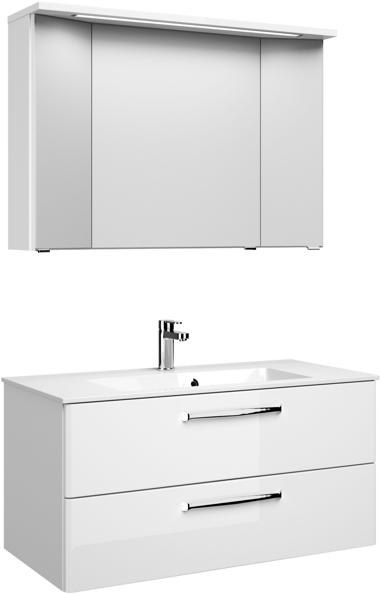 Saphir Badmöbel-Set »Trentino 2-teilig Mineralmarmor-Waschtisch mit LED-Spi günstig online kaufen