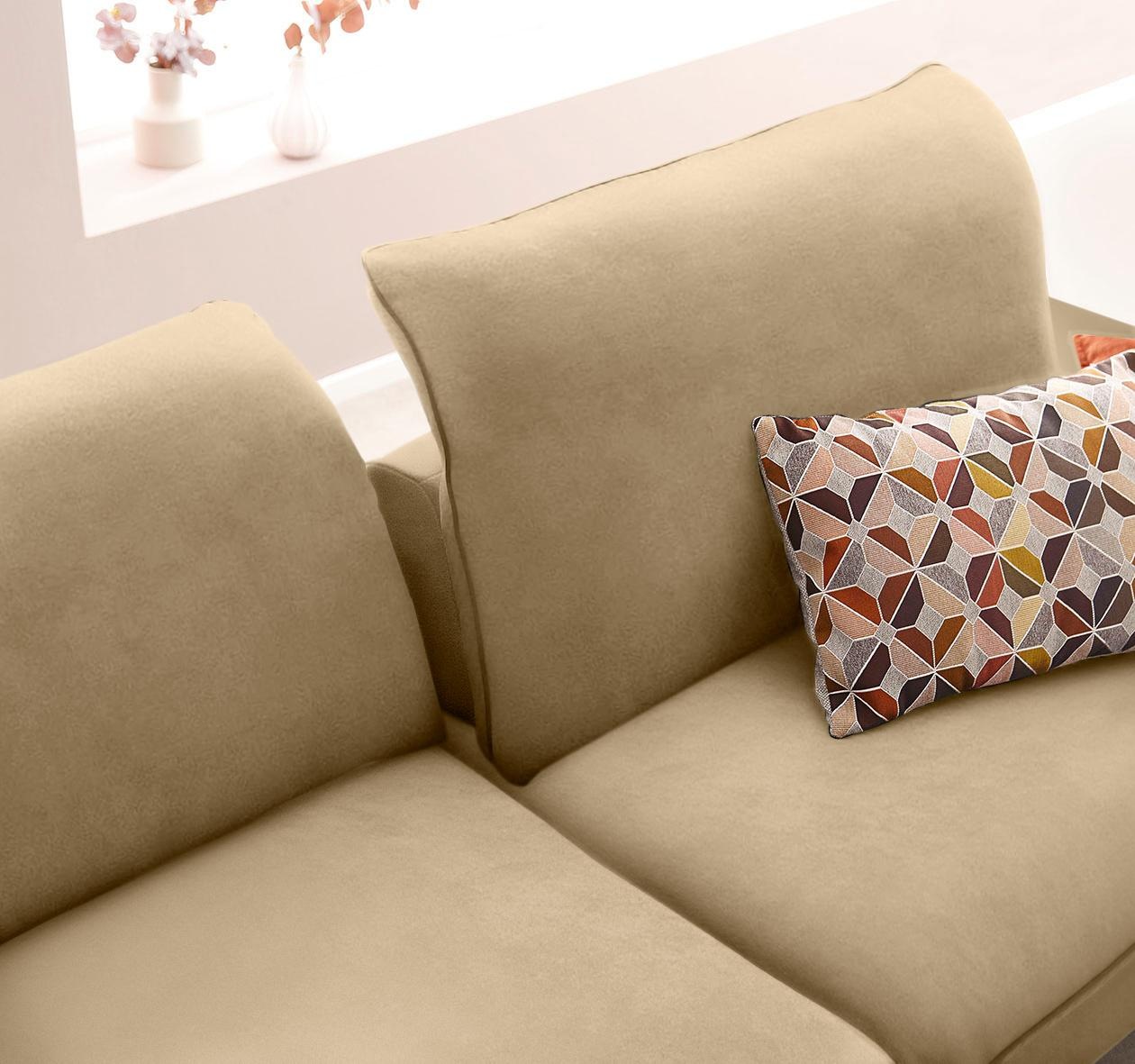 W.SCHILLIG Ecksofa »enjoy&MORE, Designsofa, elegant und bequem, L-Form«, Sitztiefenverstellung, Füße bronze pulverbeschichtet, Breite 294 cm