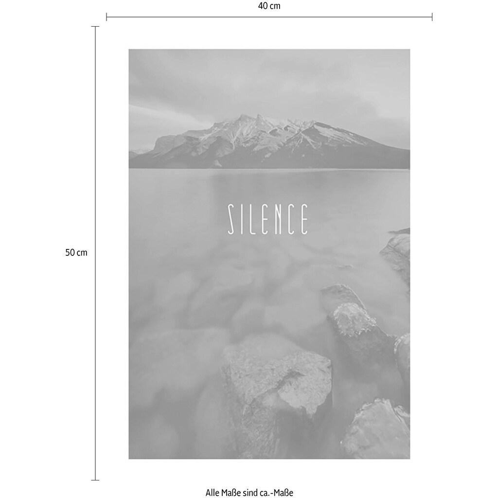 Komar Poster »Word Lake Silence Blue«, Natur, (1 St.)