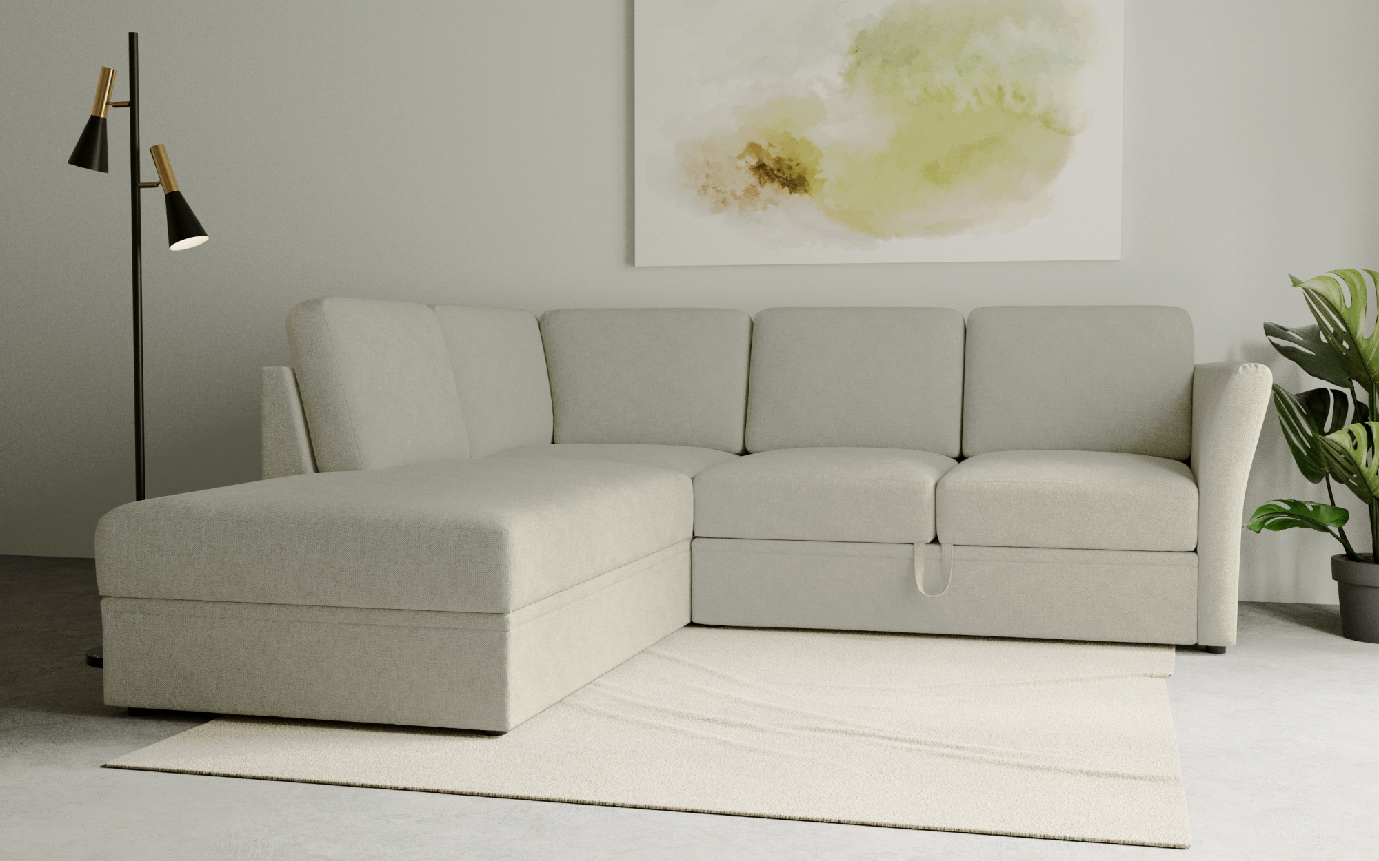 Home affaire Ecksofa »Lavars, L-Form, Schlafsofa«, mit Bettfunktion und Sta günstig online kaufen