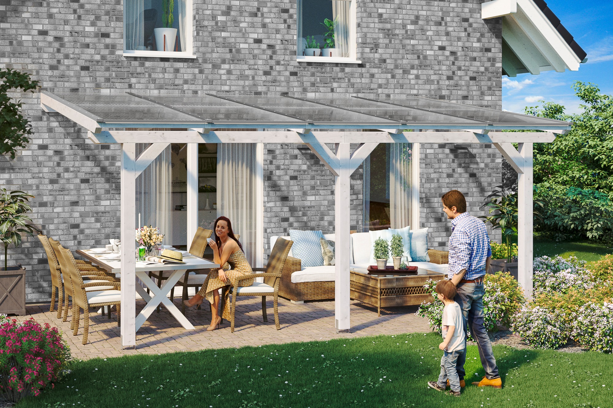 SKANHOLZ Terrassendach »Bormio« Weiß