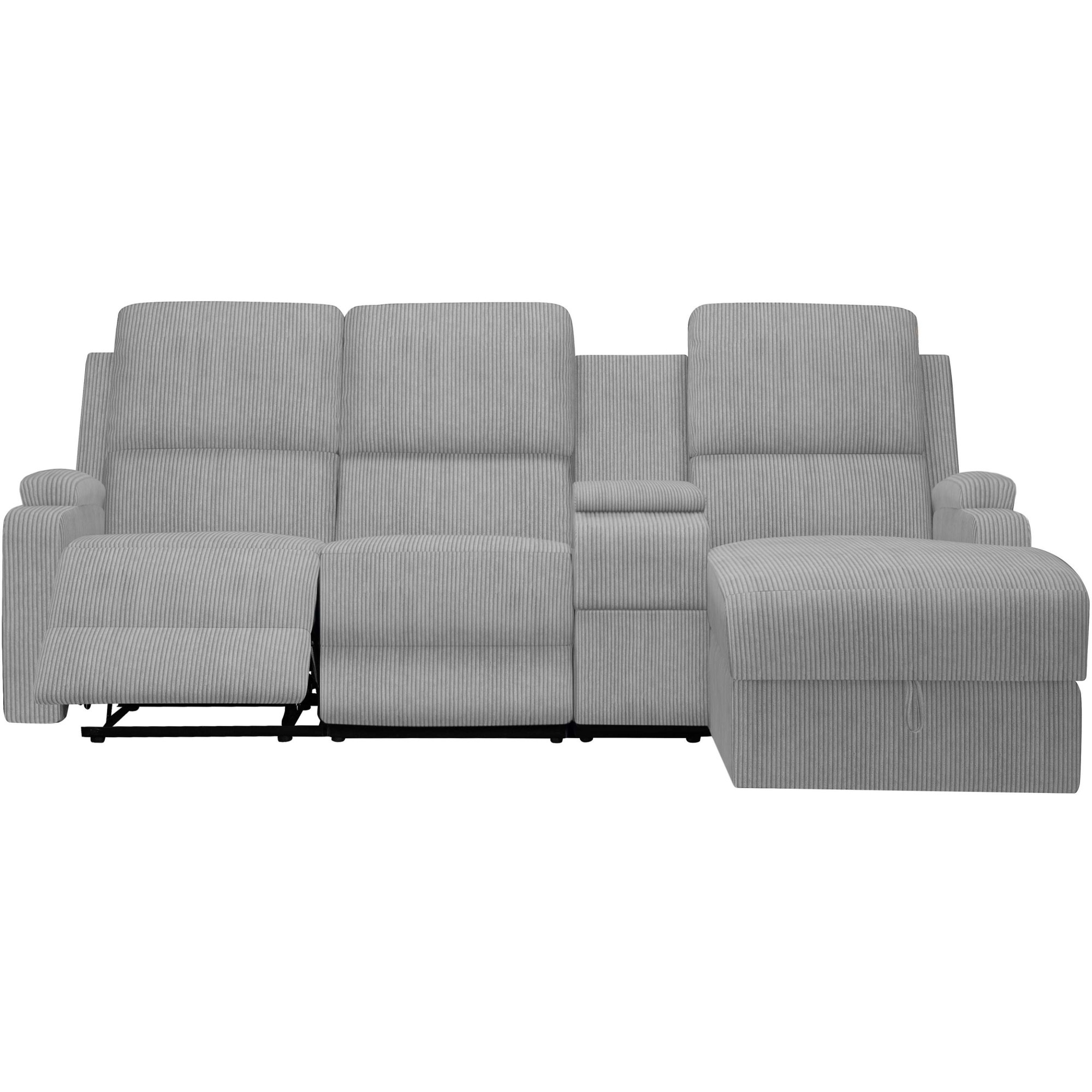 Home affaire Ecksofa »NAPORI Multimediasofa, 3er Kinosessel XXL, L-Form, Cord«, Kinosofa mit Relaxfunktion, Getränkehalter, Staufach und Staukasten