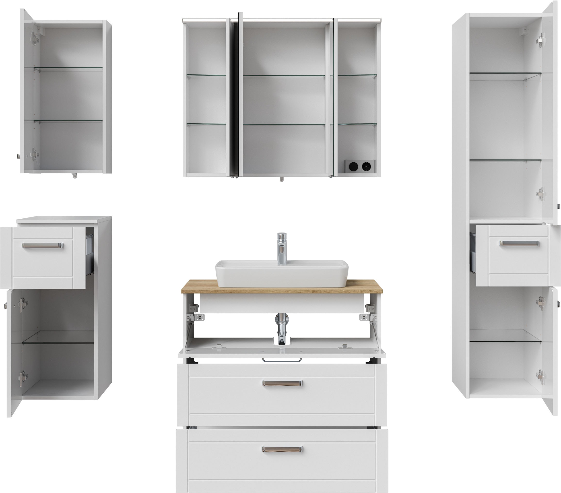 Saphir Badmöbel-Set »Serie 3007,7-teilig, mit Türdämpfern« 7 Stk. tlg.