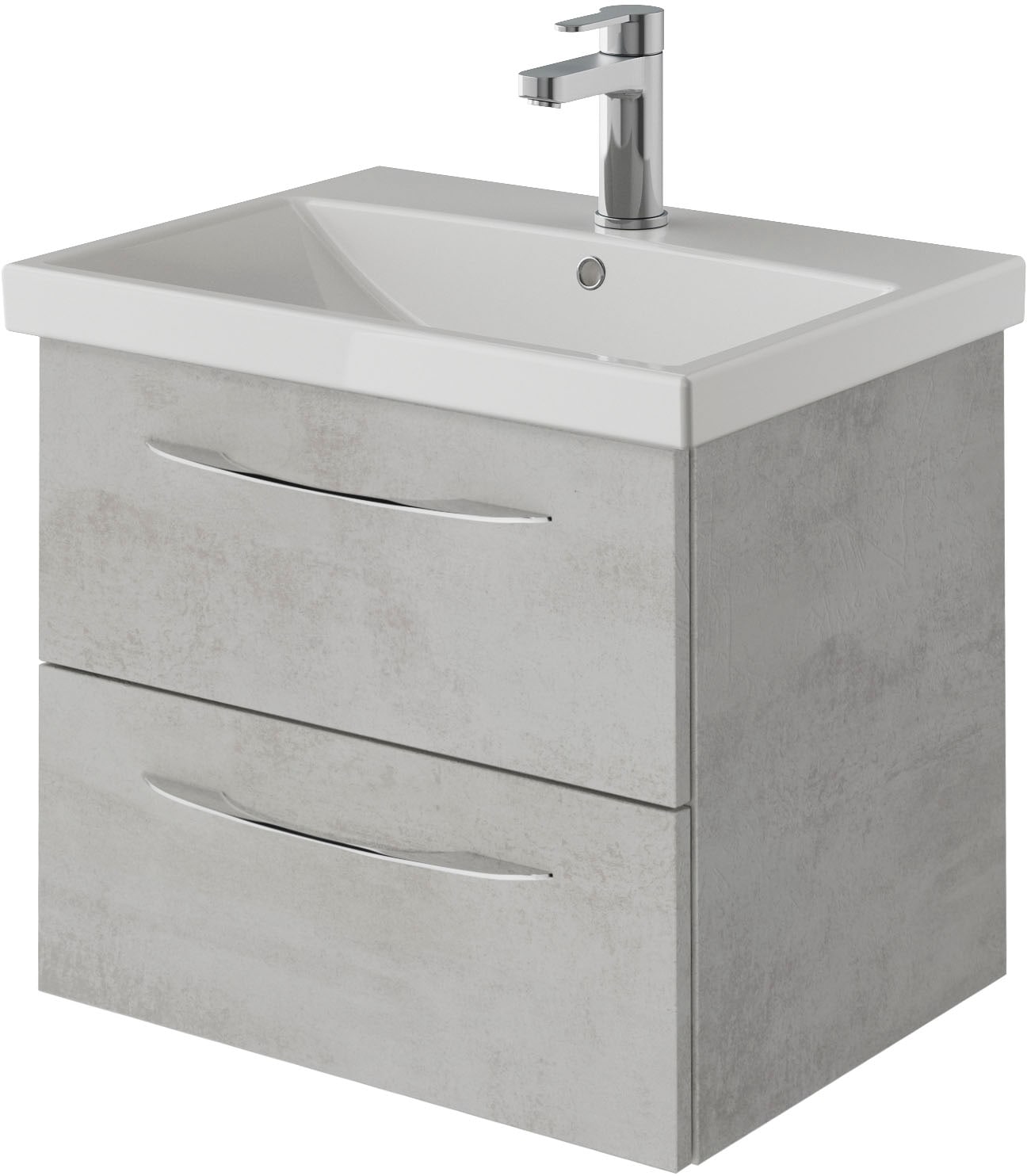 Saphir Badmöbel-Set »Serie 4035 2-teilig, Keramikwaschtisch mit LED-Spiegel, 60 cm breit«, (Set), Badezimmer-Set inkl. Schubladen-Dämpfer, 2 Schubladen, Waschplatz