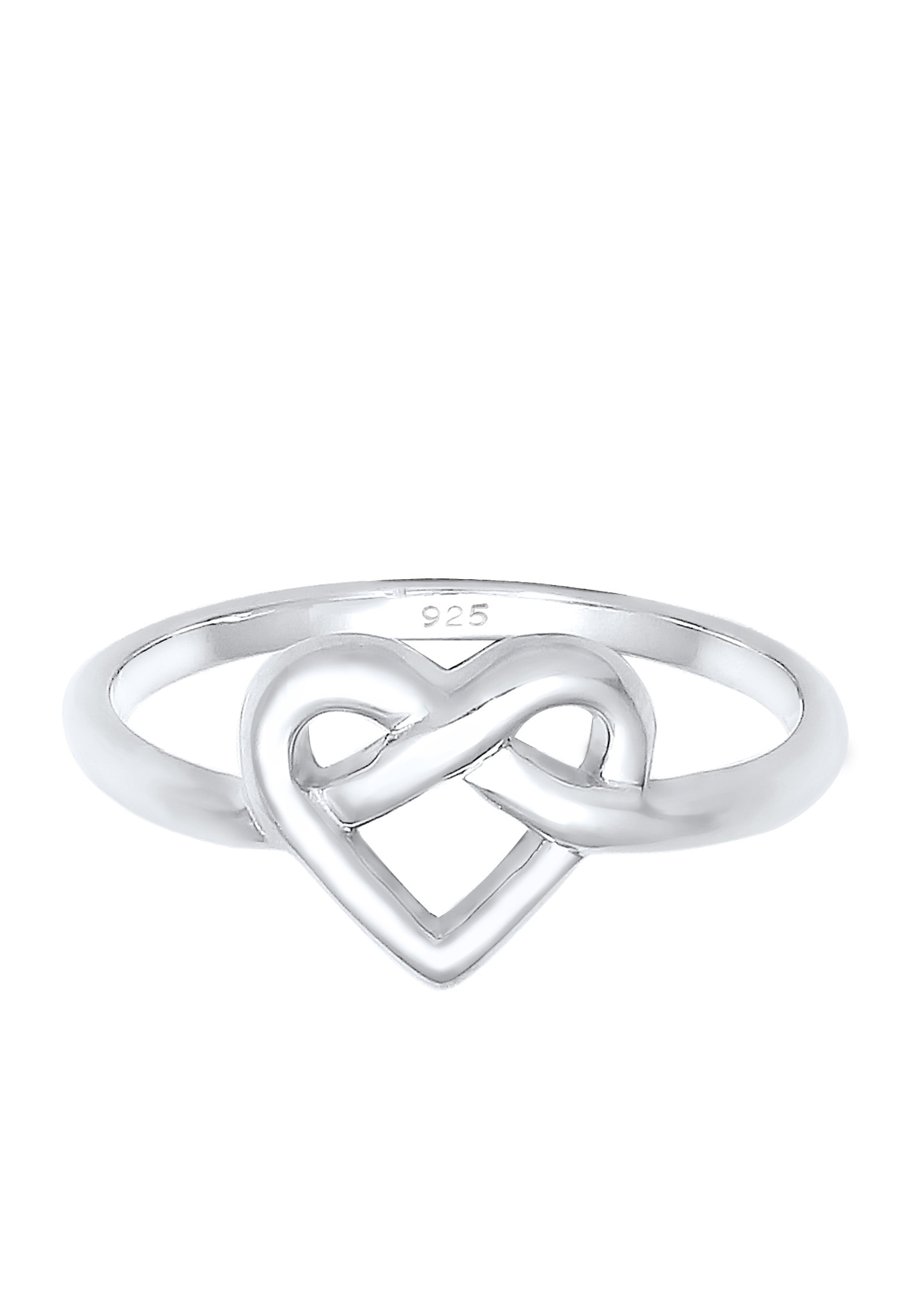 Elli Fingerring »Brezel Herz 925 Sterling Silber vergoldet«