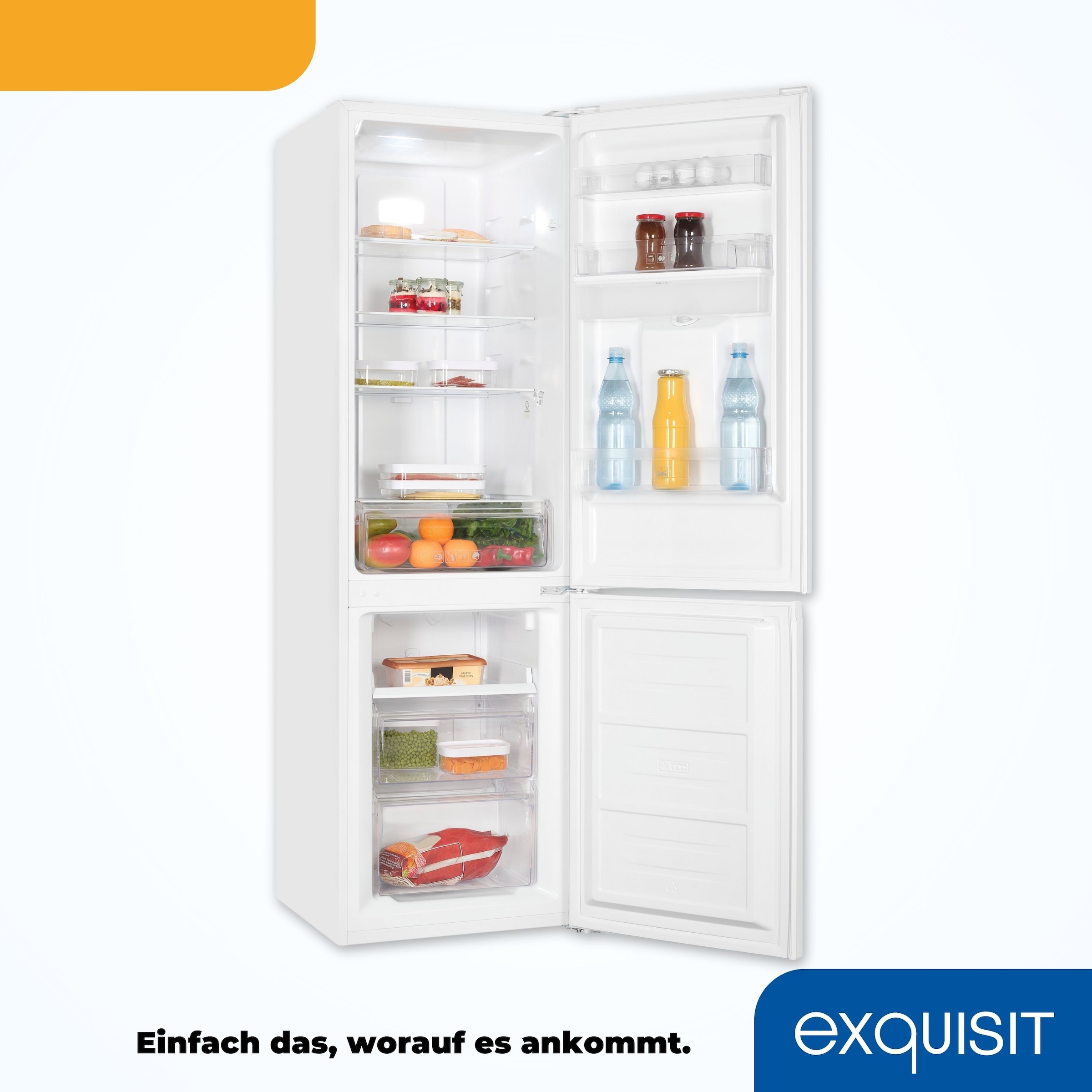 exquisit Kühl-/Gefrierkombination »KGC265-70-NF-WS-040C«, EEK C, 251 L Nutzinhalt, NoFrost, Wasserspender