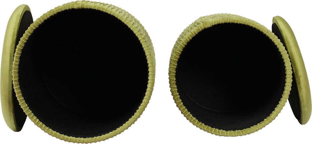 Kayoom Polsterhocker »Hocker Zora 425 2er-Set, Praktischer und versteckter Stauraum«, (Set, 2 St.), 2er-Set mit Stauraum, ineinander stapelbar, goldener Ring