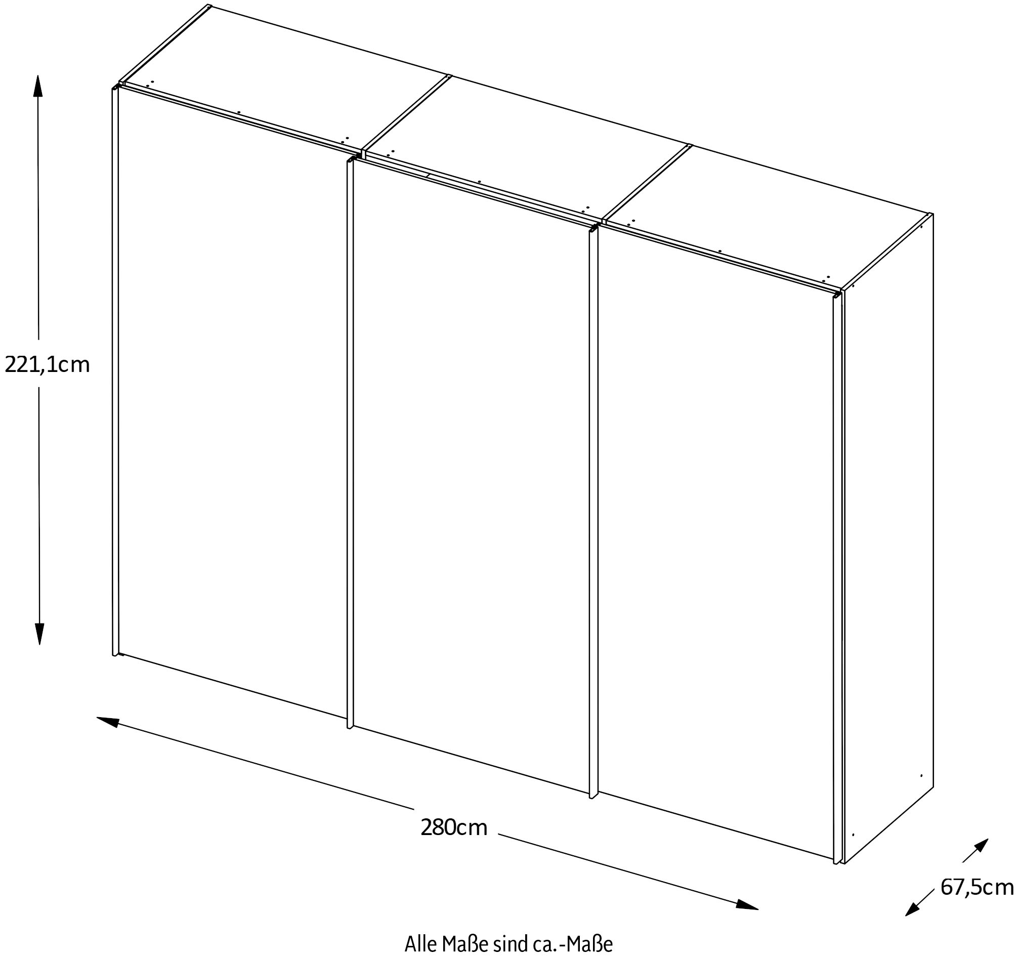 STAUD Schwebetürenschrank »Includo, Made in Germany«, Mit Spiegeltüre und vier verschiedenen Ausstattungsvarianten