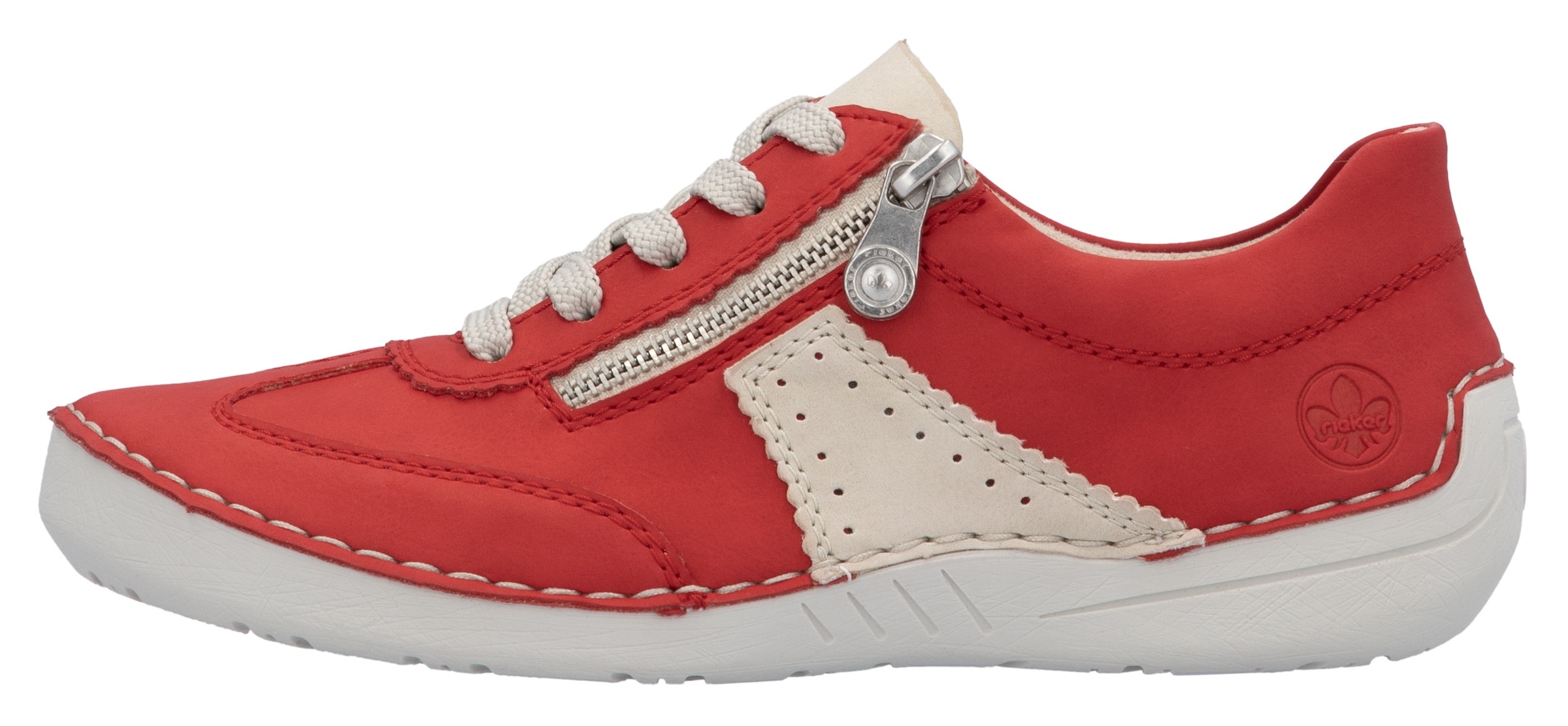 Rieker Sneaker  , Halbschuh, Freizeitschuh, Schnürschuh mit Reißverschluss