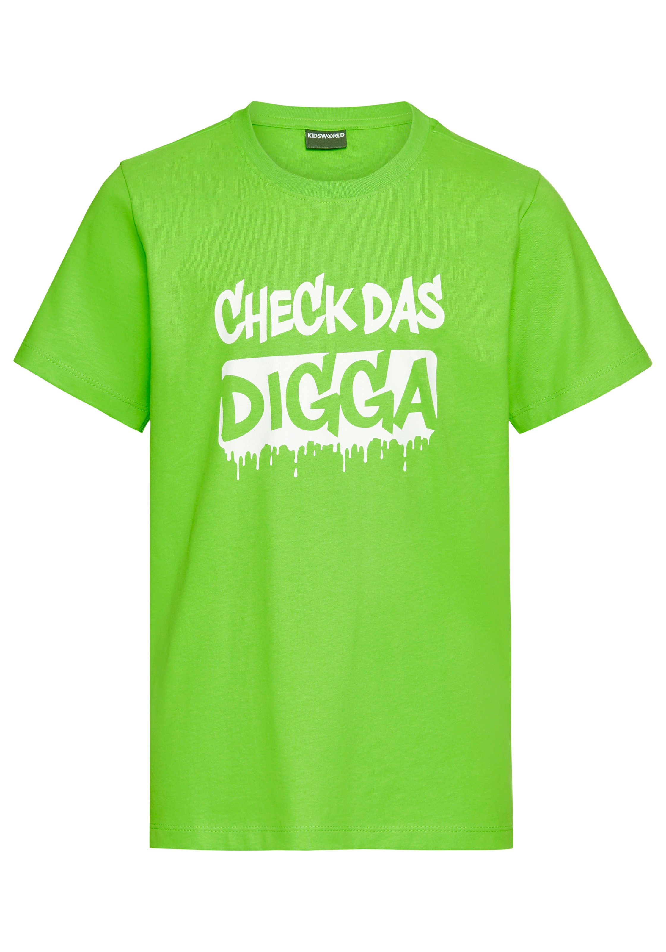 KIDSWORLD T-Shirt »Sprücheshirt: CHECK DAS DIGGA«, Kurzarm, Basic-Passform, bedruckt, Rundhalsausschnitt