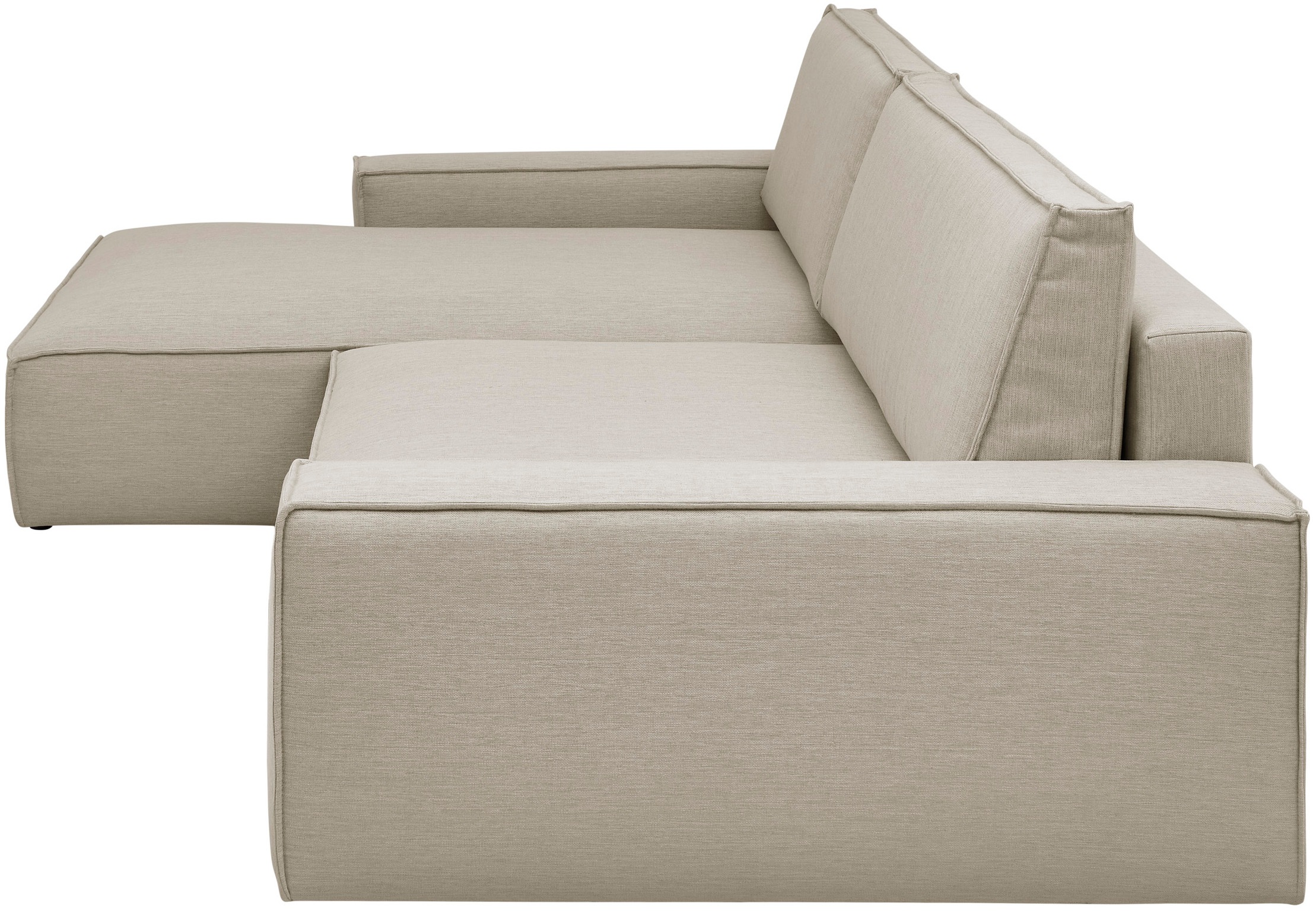 Home affaire Ecksofa »NEU: SHERWOOD XXL 284, Big-Sofa L-Form, tiefe Sitzfläche 95 cm, Cord«, Recamiere rechts/links, als Schlafsofa stellbar, Cord u. Leinenoptik