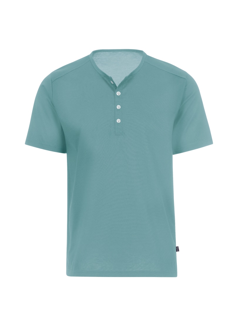Trigema T-Shirt »TRIGEMA T-Shirt mit Knopfleiste DELUXE Baumwolle«, (1 tlg.)