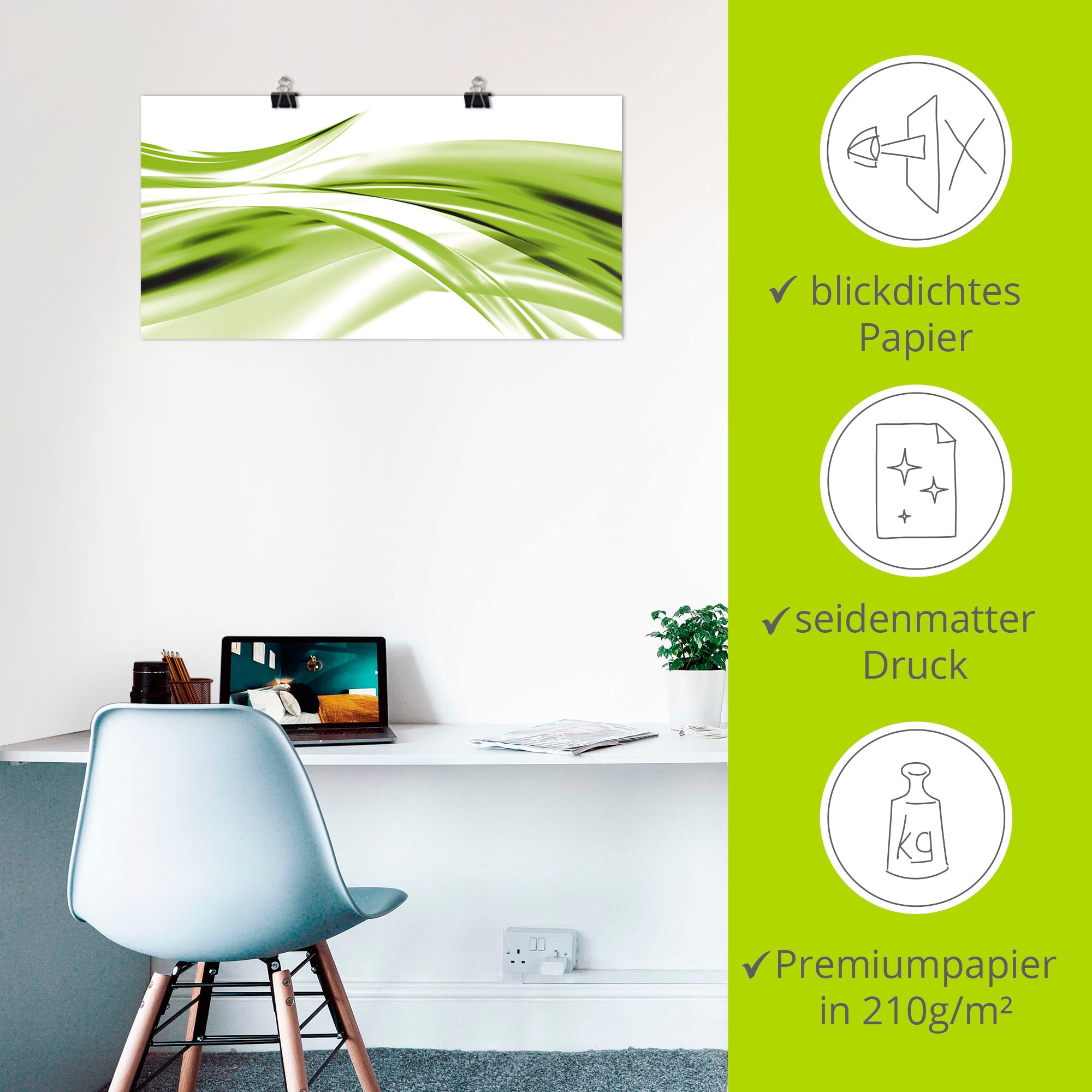 Artland Wandbild »Schöne Welle - Abstrakt«, Gegenstandslos, (1 St.), als Alubild, Outdoorbild, Leinwandbild, Poster in verschied. Größen