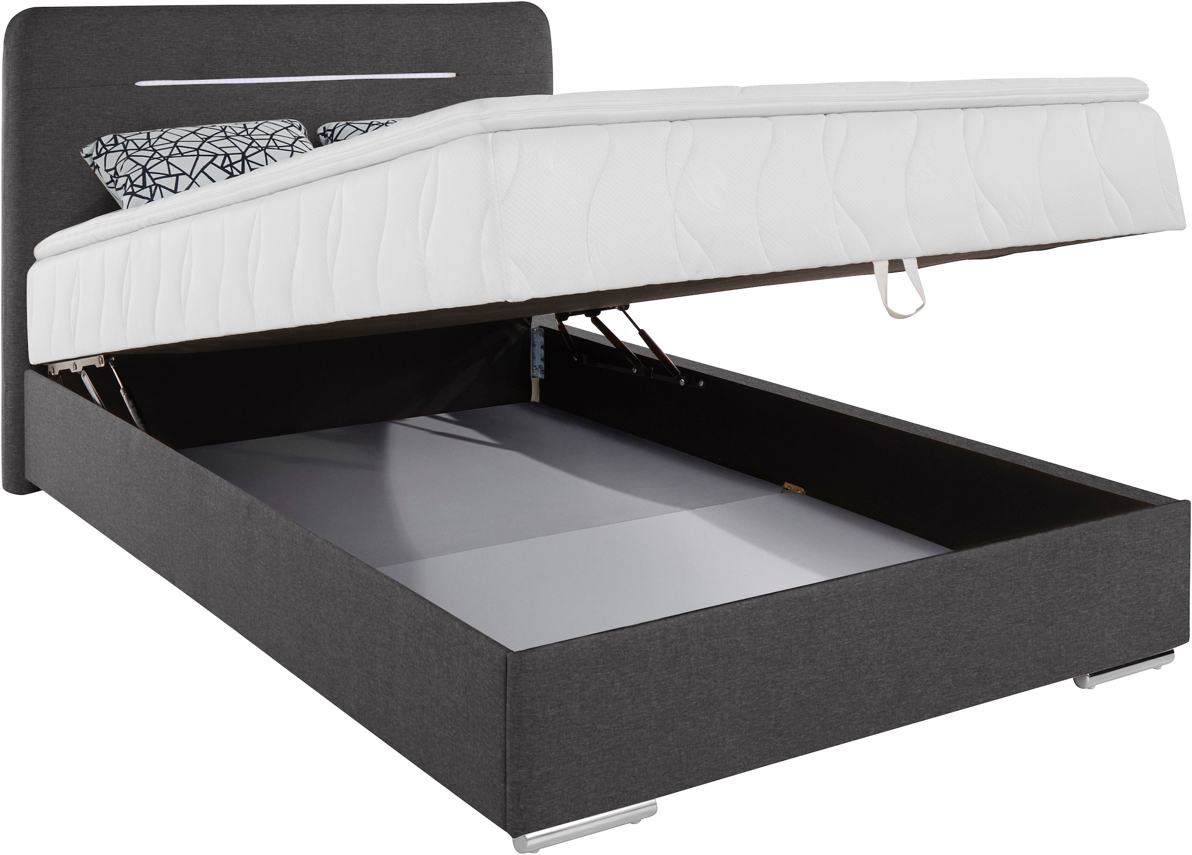 COTTA Boxbett »Lighstar«, inklusive LED-Beleuchtung, Topper, Bettkasten und Zierkissen