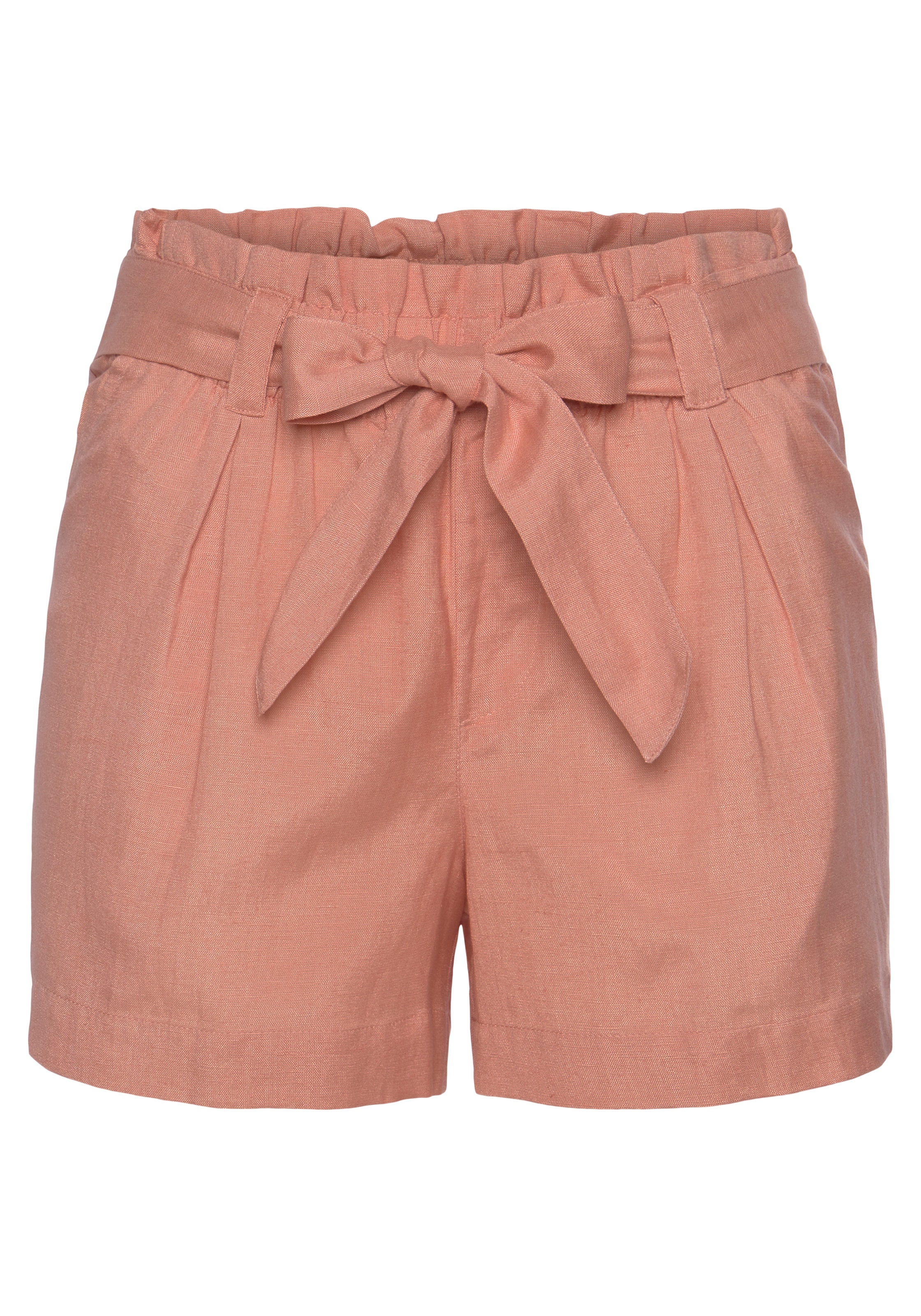 LASCANA Shorts, (mit Bindegürtel), im Paperbag-Stil aus Leinenmix, kurze Hose, Leinenhose