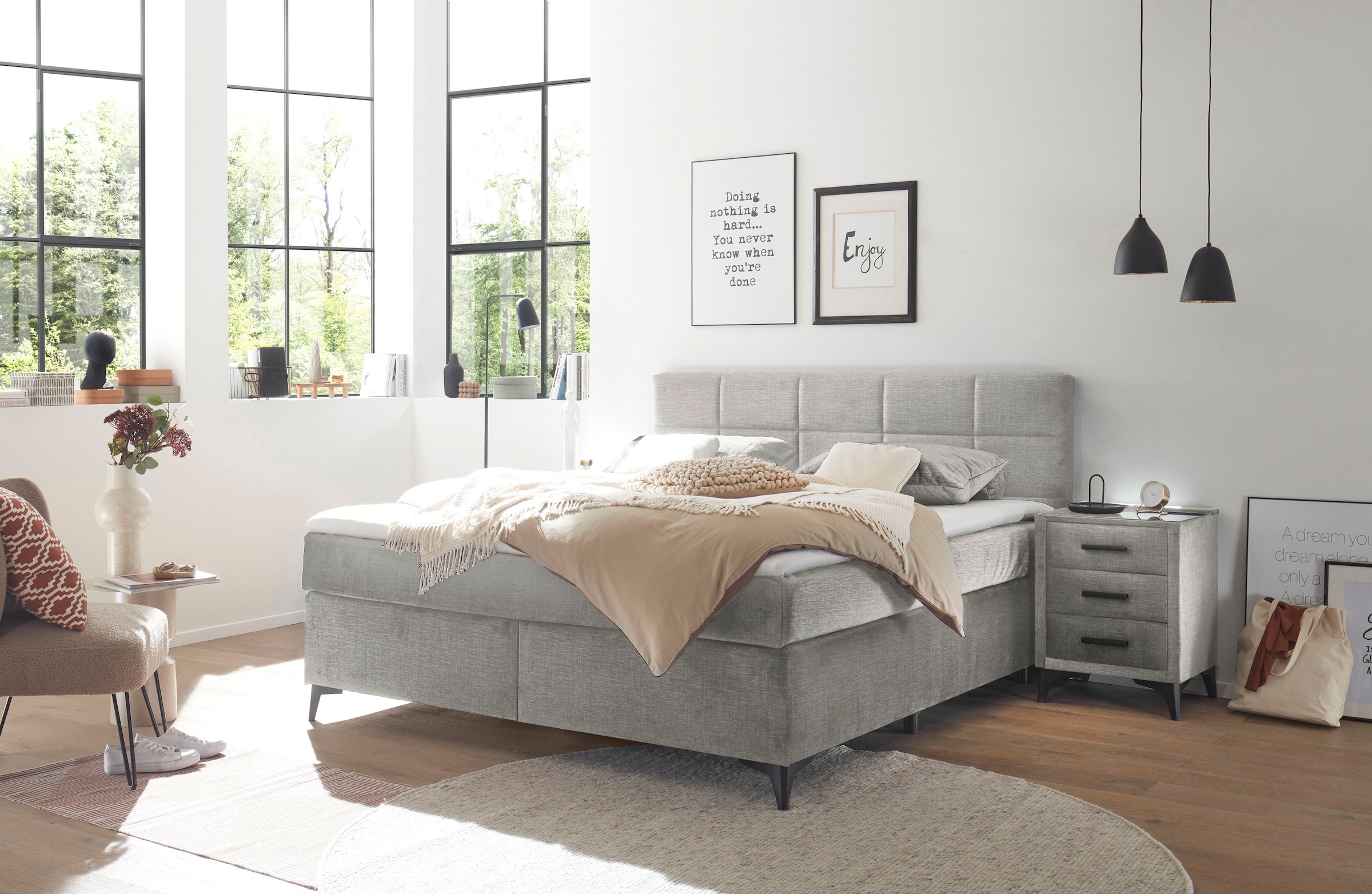 ED EXCITING DESIGN Boxspringbett »Navarra«, wahlweise mit Matratze günstig online kaufen