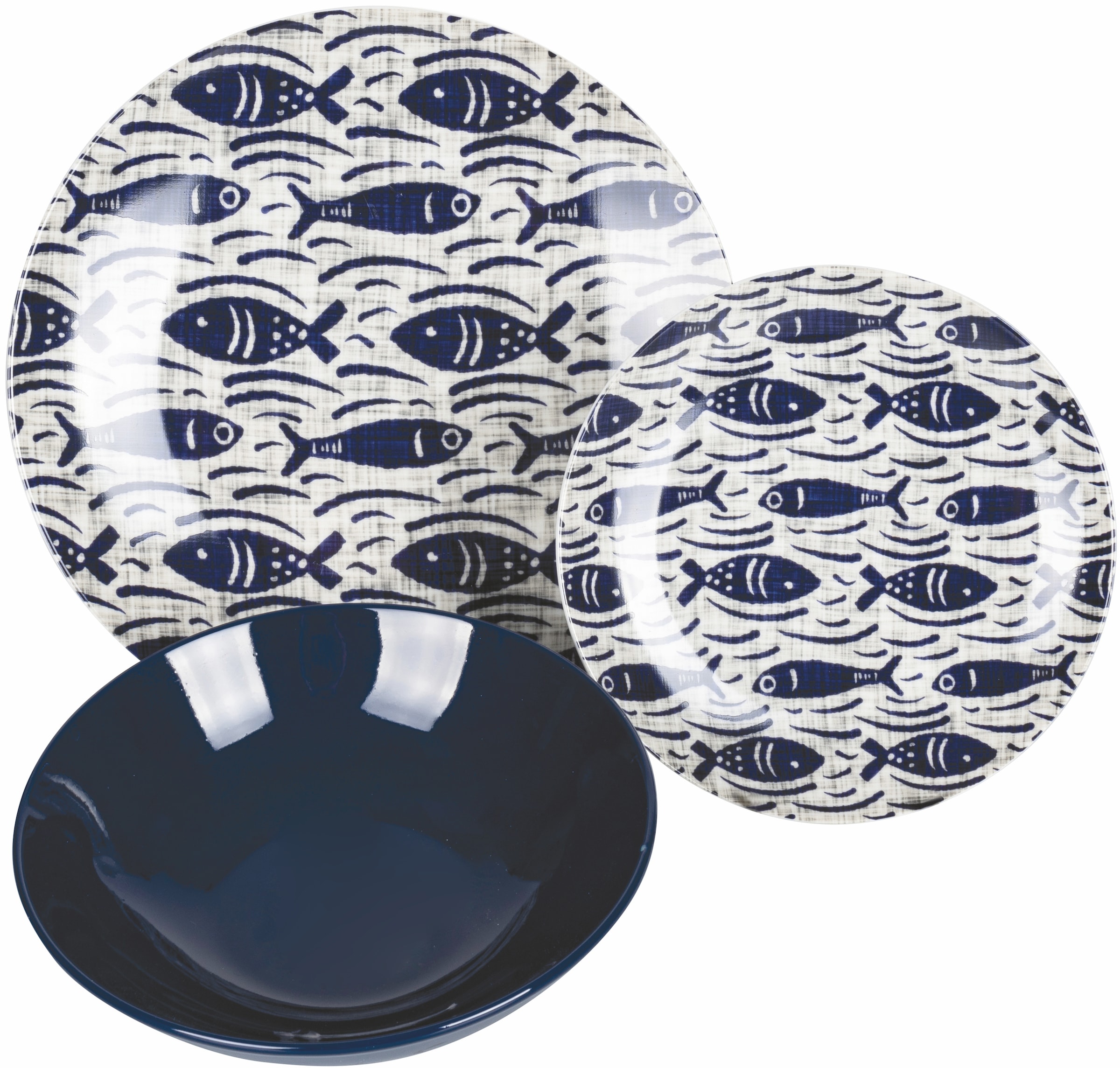 Villa d'Este Teller-Set »Geschirr-Set Tulum«, (Set, 18 tlg.), Service, Tafelservice, 18 Teile, für 6 Personen