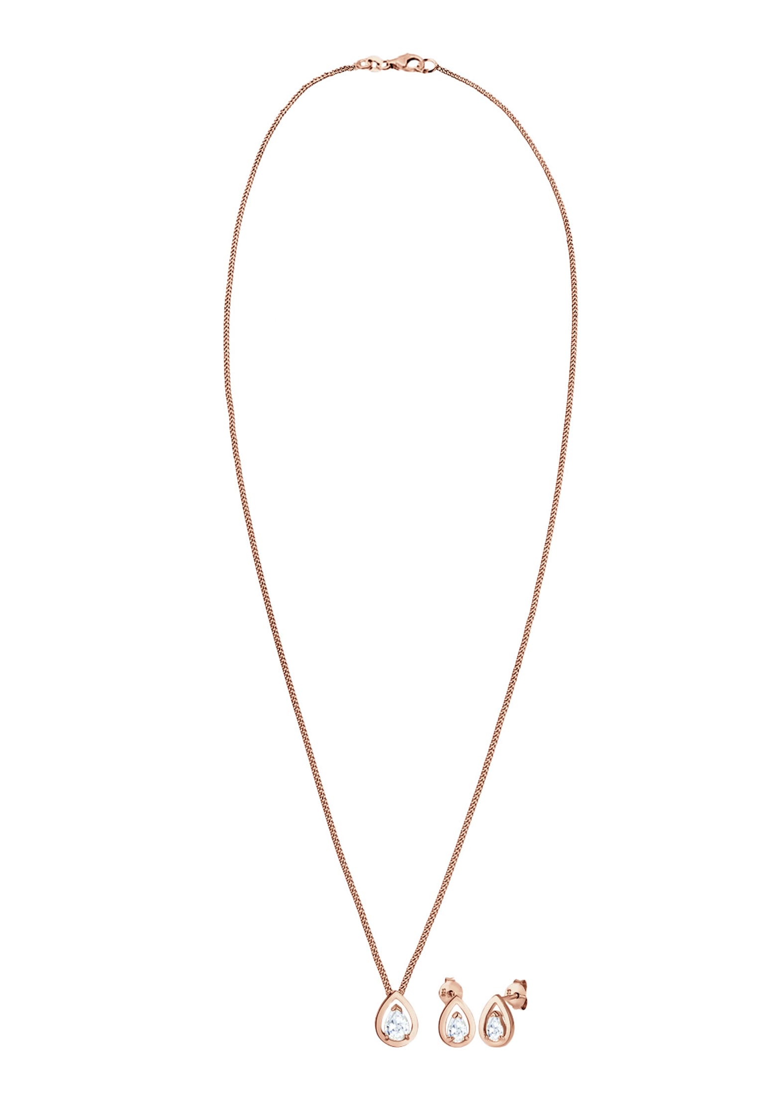 Elli Schmuckset »Set Tropfen Zirkonia Weiß 925 Sterling Silber« ()