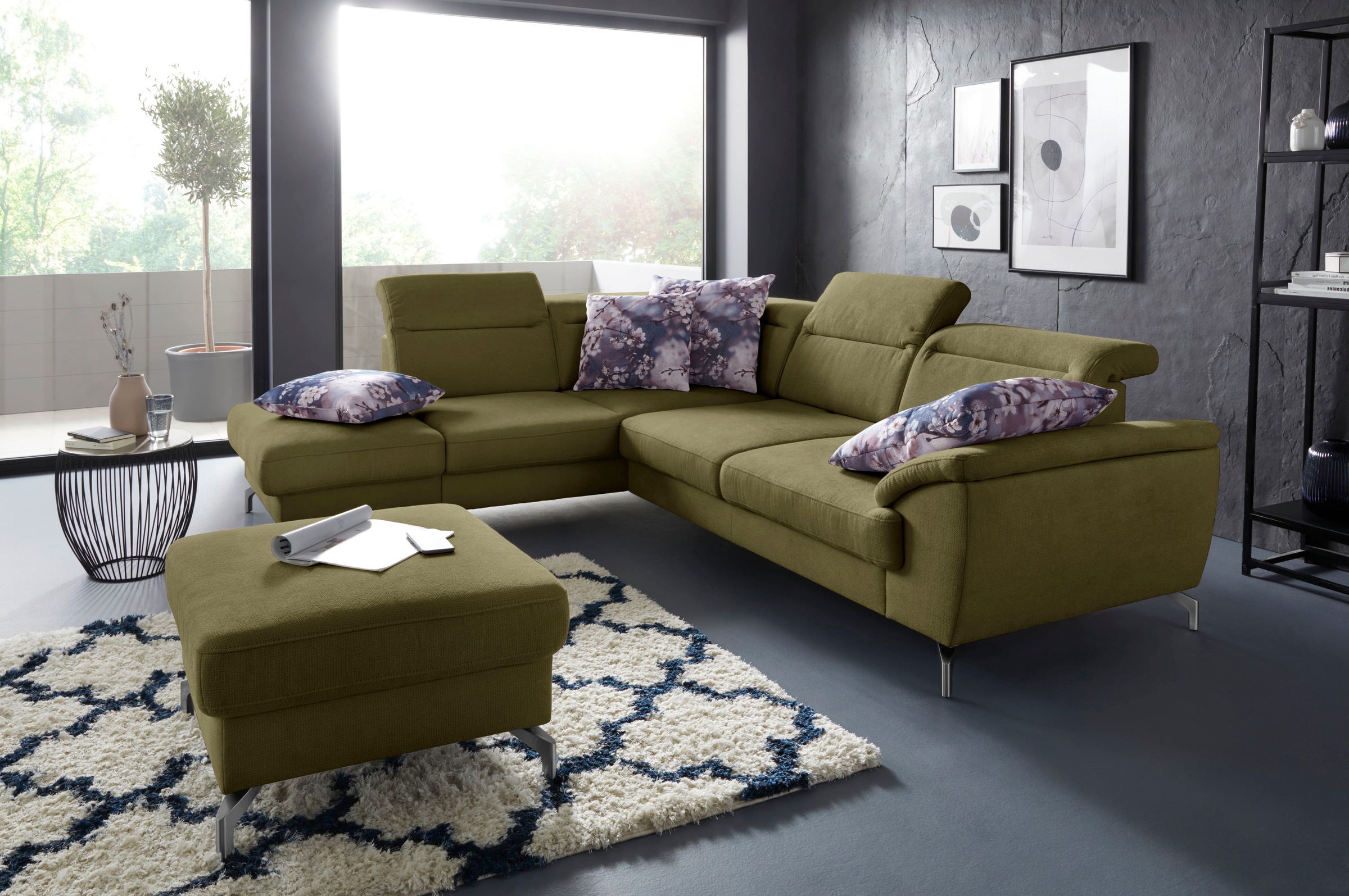 sit&more Ecksofa »Percy L-Form«, 12 cm Fußhöhe, Sitztiefenverstellung, wahl günstig online kaufen