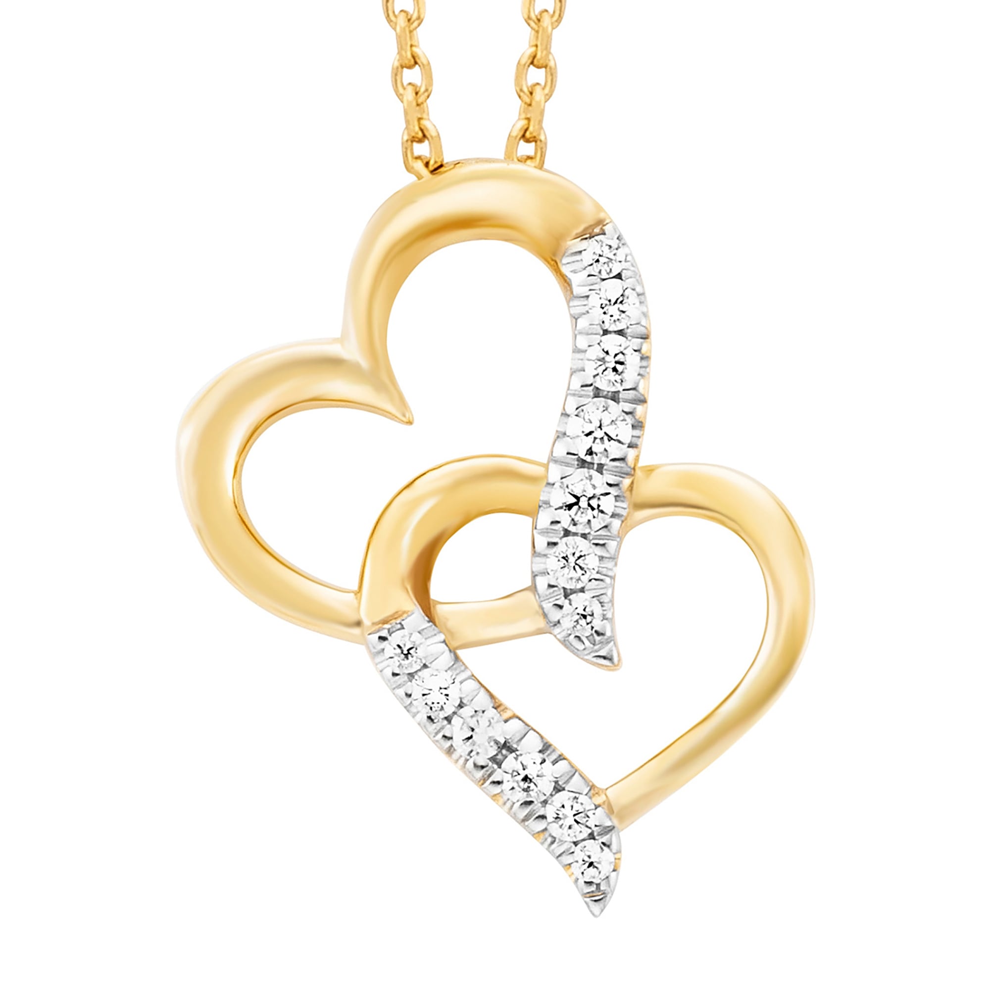 Julie Julsen Kette mit Anhänger »925/- Sterling Silber rhodiniert/vergoldet Herz 13 Zirkonia«