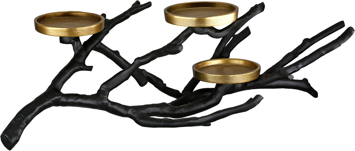 GILDE Kerzenleuchter »Kerzenleuchter Zweig Prero« Kerzenteller D. 9cm