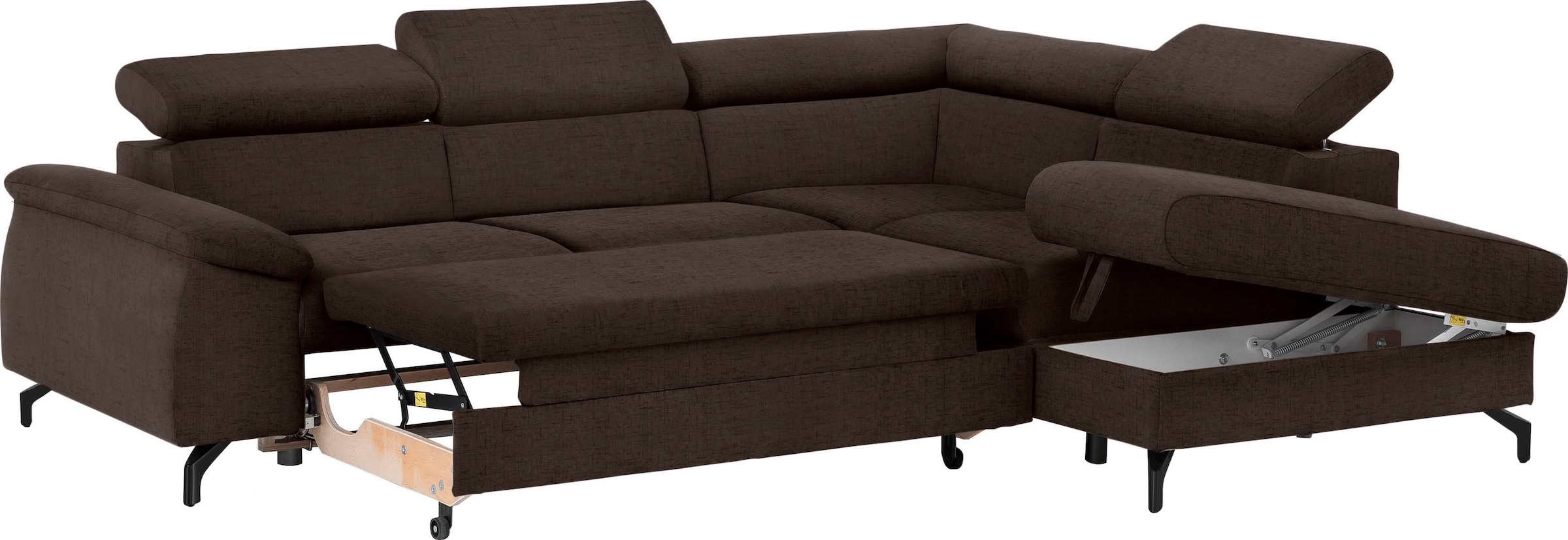 COTTA Ecksofa »Kitty L-Form, B: 249 cm«, mit Kopfteilverstellung, optional Bettfunktion & Bettkasten
