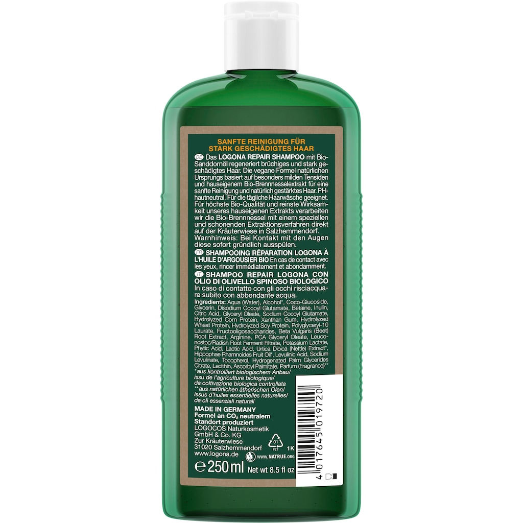 LOGONA Haarshampoo »Logona Repair&Pflege Shampoo Bio-Sanddorn«