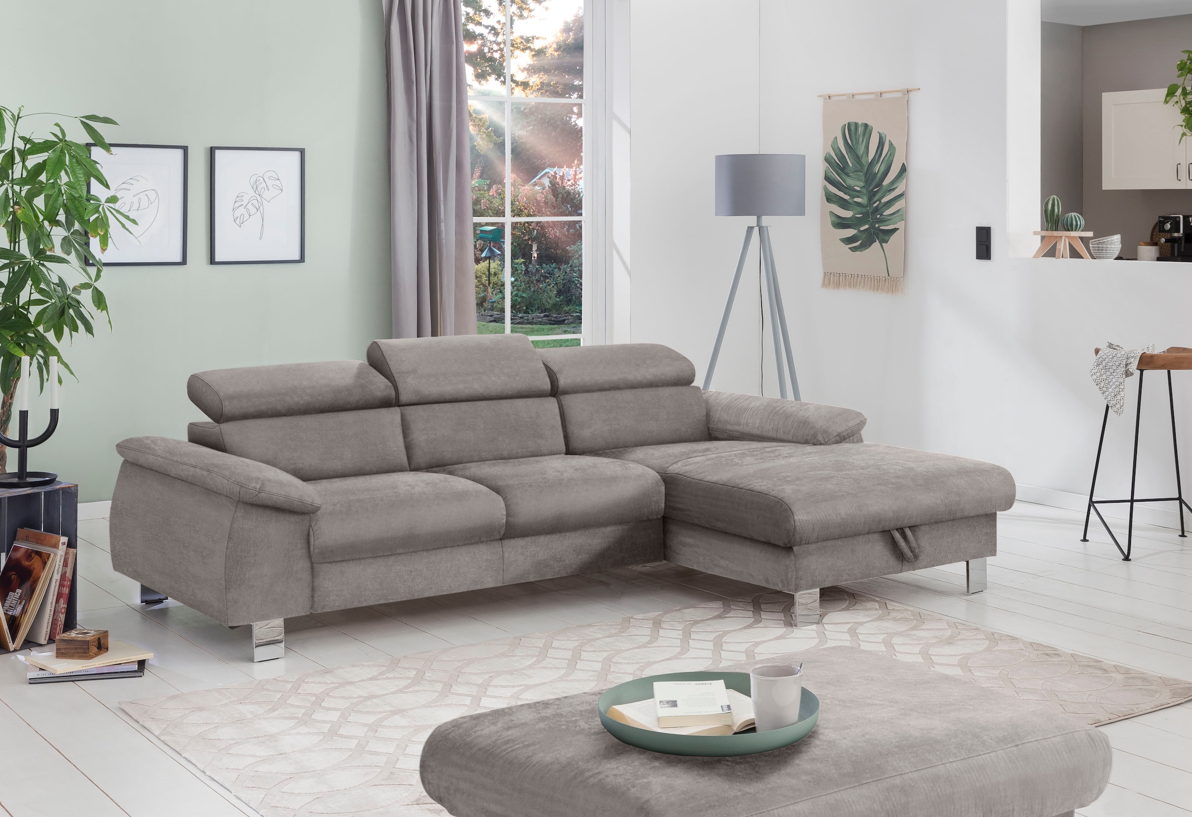 COTTA Ecksofa »Komaris L-Form, B: 244 cm« mit Kopfteilverstellung, optional günstig online kaufen