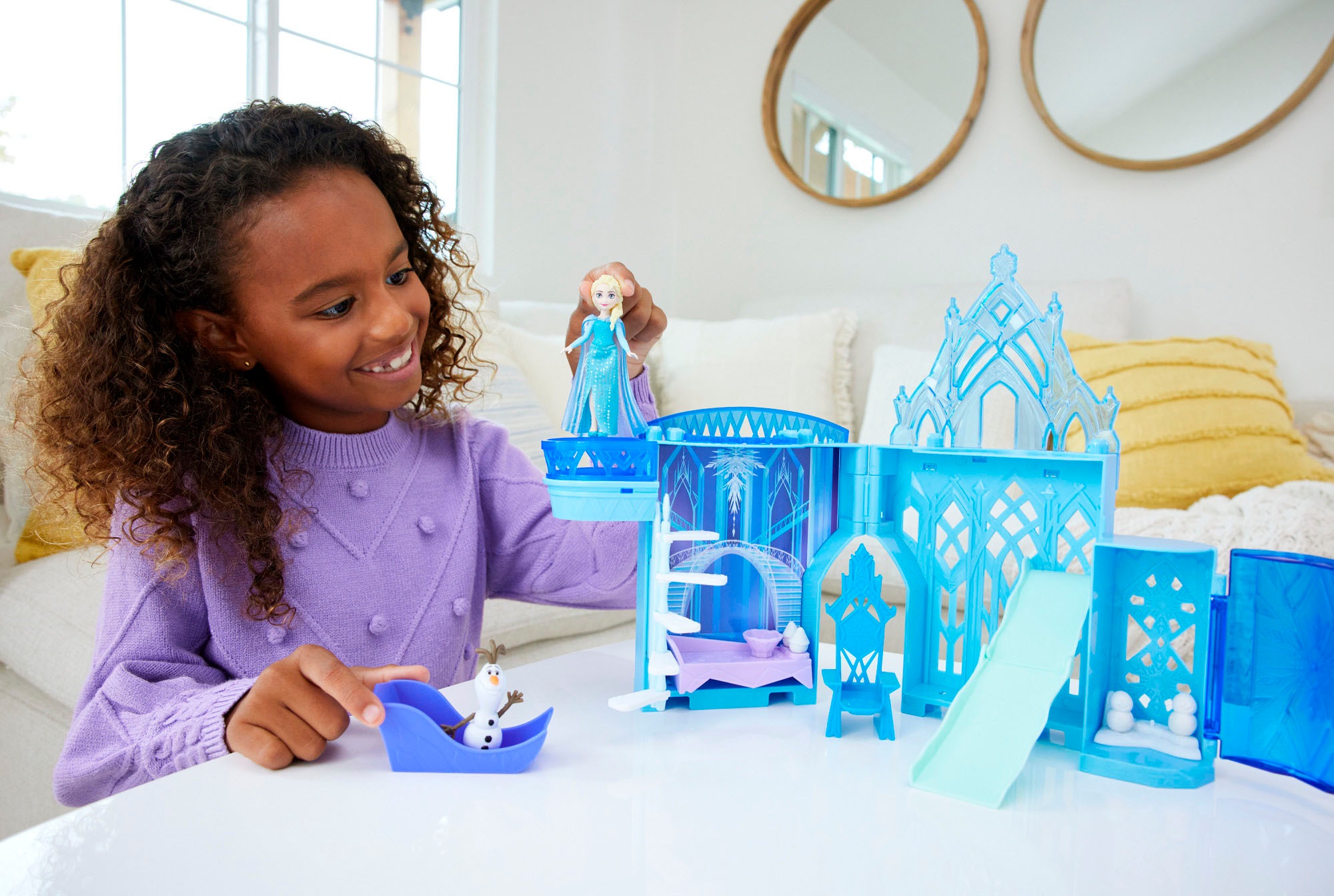 Mattel® Spielwelt »Disney Die Eiskönigin Kleine Puppen Elsa Stapelschloss«