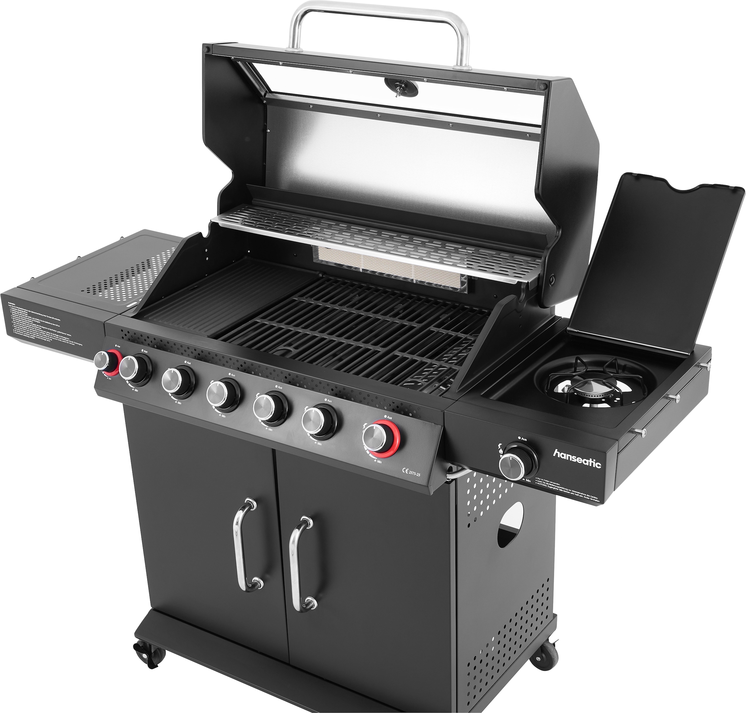 Hanseatic Gasgrill »Gasgrill 6+2 Memphis Black Plus« inkl. 3 Jahre Herstellergarantie