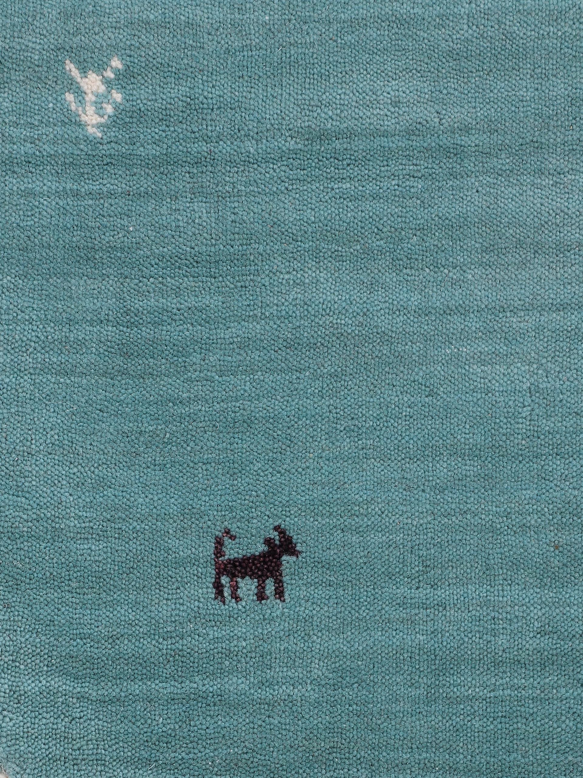 carpetfine Wollteppich »Gabbeh Uni«, rund, 15 mm Höhe, reine Wolle handgewebt, Gabbeh Tiermotiv warmes Raumklima viele Größen