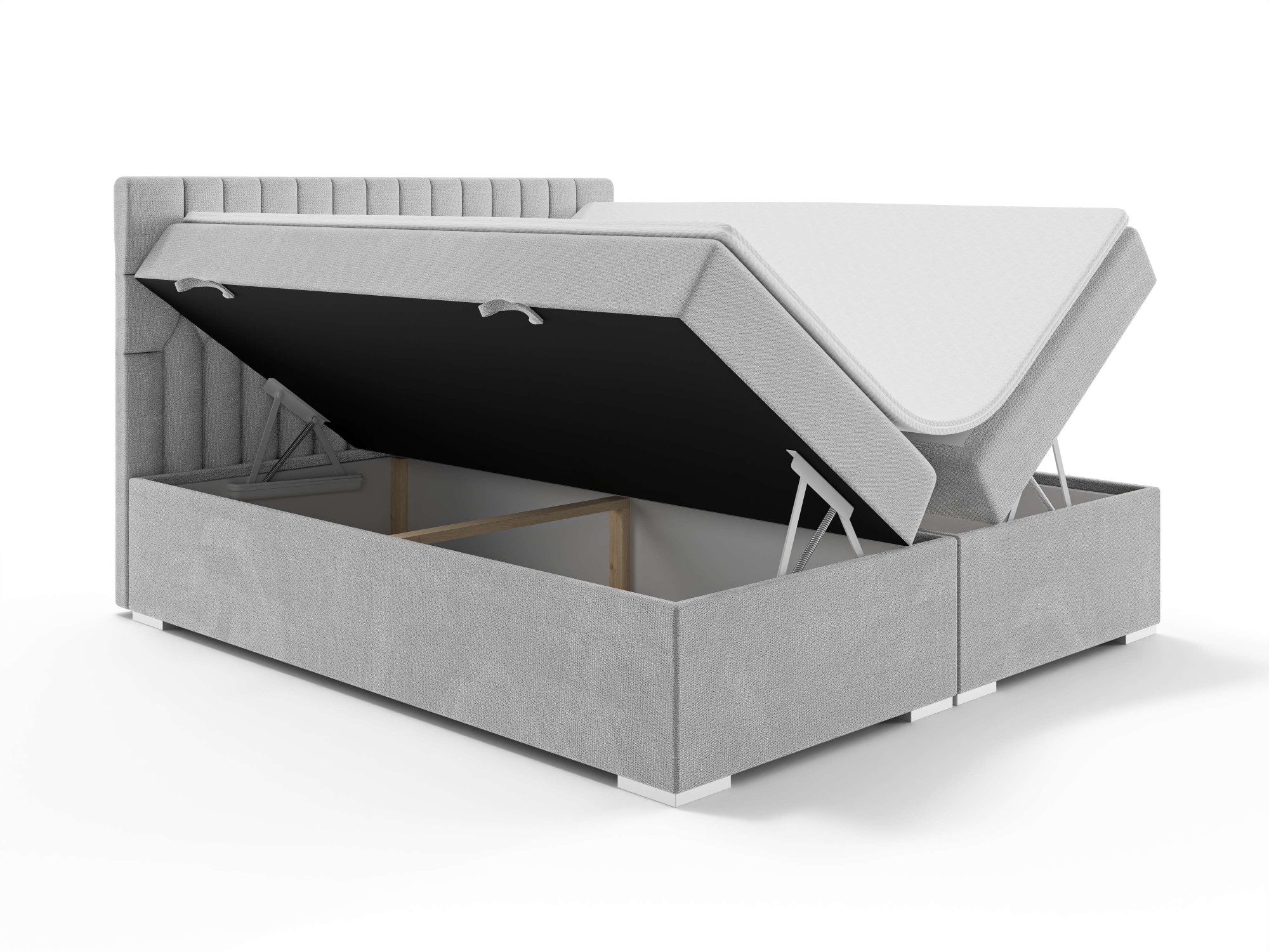 Leonique Polsterbett »ALIY mit Matratze und Topper, in 3 Breiten (140, 160 und 180 cm)«, Boxspringbett mit Kopfteil, Bettkasten, Matratze (BFK/TFK) und Topper