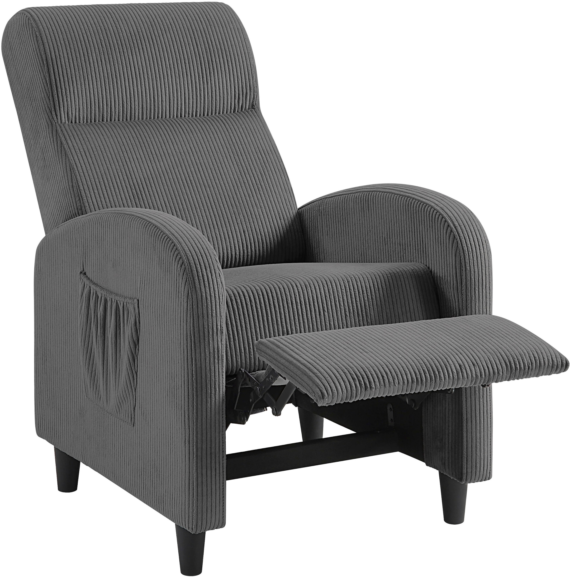 ATLANTIC home collection Relaxsessel »Tom«, mit Relaxfunktion, inklusive seitlicher Tasche, TV-Sessel mit Funktion