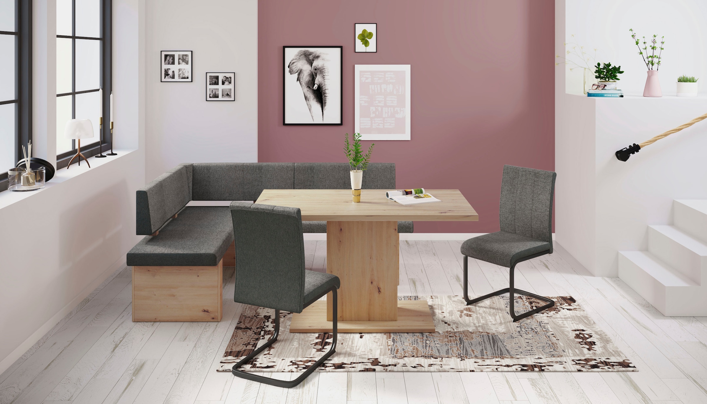 HELA Essgruppe »ODER« 4 Stk. tlg. Säulentisch 138x80 cm, rechts-links monti günstig online kaufen