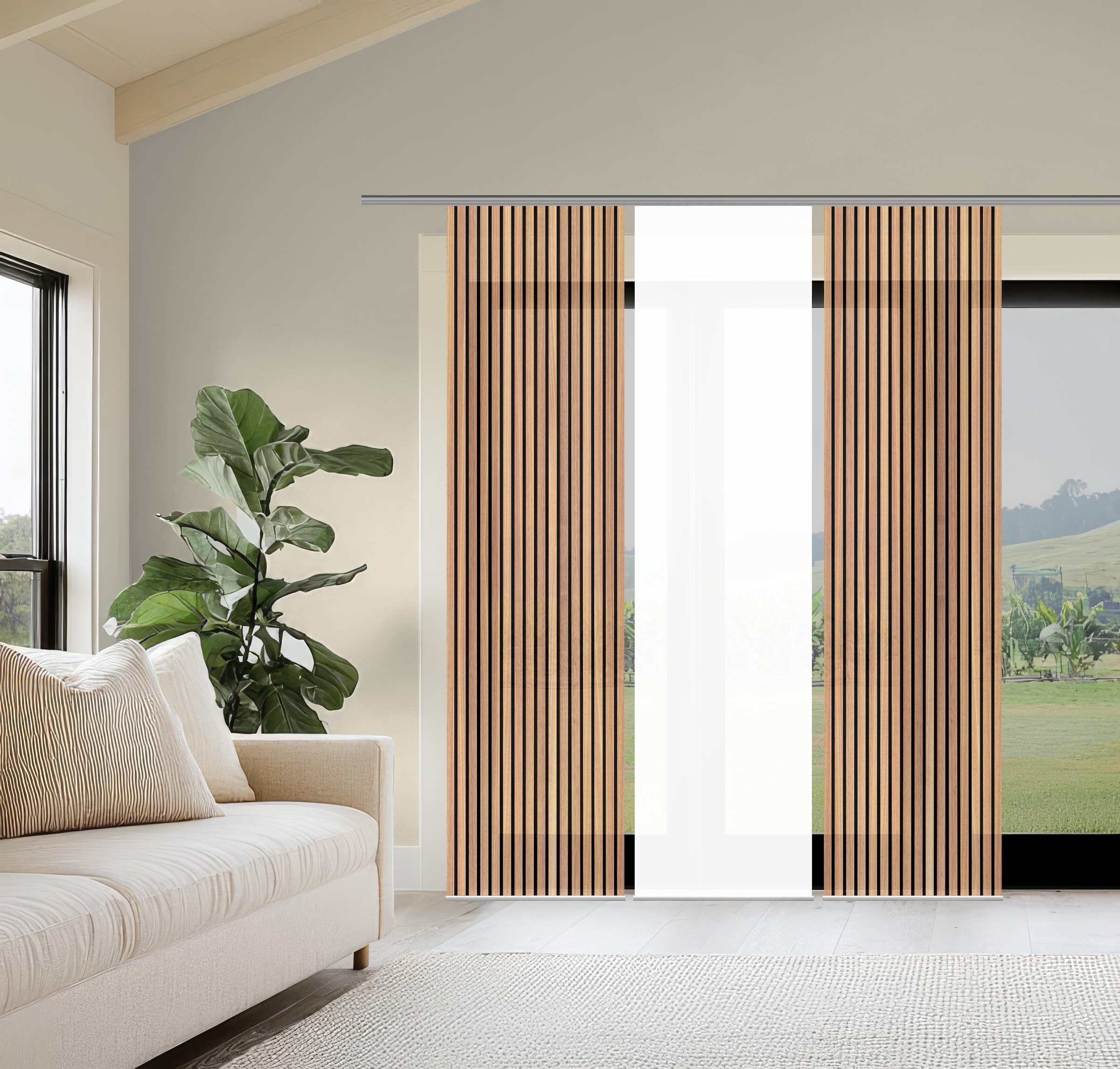 HOME WOHNIDEEN Schiebegardine »PANILO« Paneelwagen 3 Stk. tlg. Schiebewand günstig online kaufen