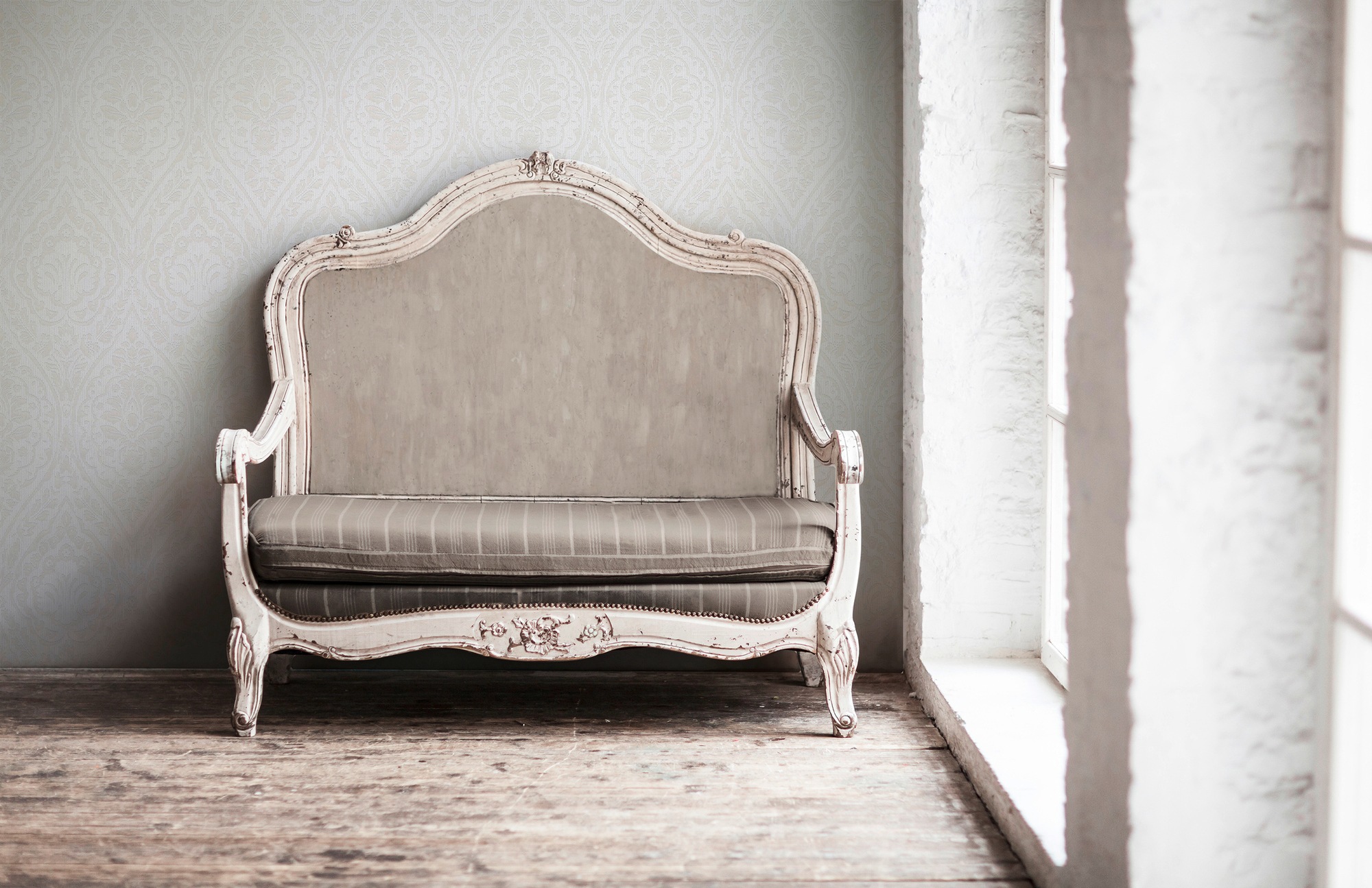 Architects Paper Textiltapete »Tessuto« Barock | gemustert | ornamental samtig Tapete Streifen Tapeten Wohnzimmer Schlafzimmer Küche modern Flur Büro