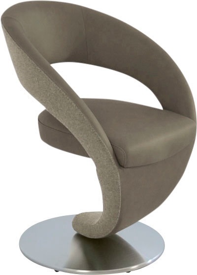 K+W Komfort & Wohnen Drehstuhl »Wave«, Leder CLOUD-Lodenstoff, Design-Drehs günstig online kaufen