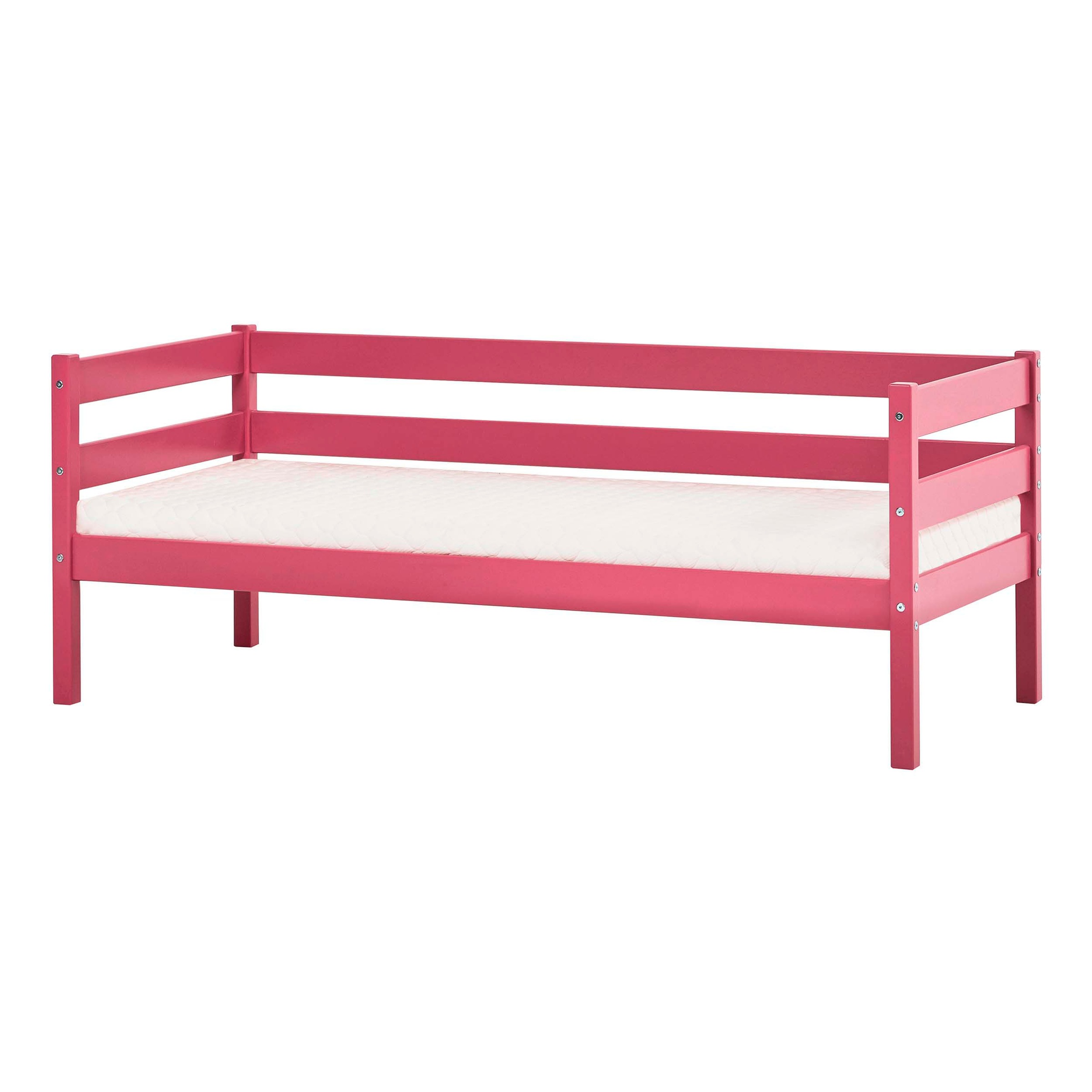 Einzelbett „ECO Comfort“, (Set), mit Rollrost in 8 Farben, wahlweise mit Matratze und Absturzsicherung, Baroque Rose mit Kaltschaum-Matratze