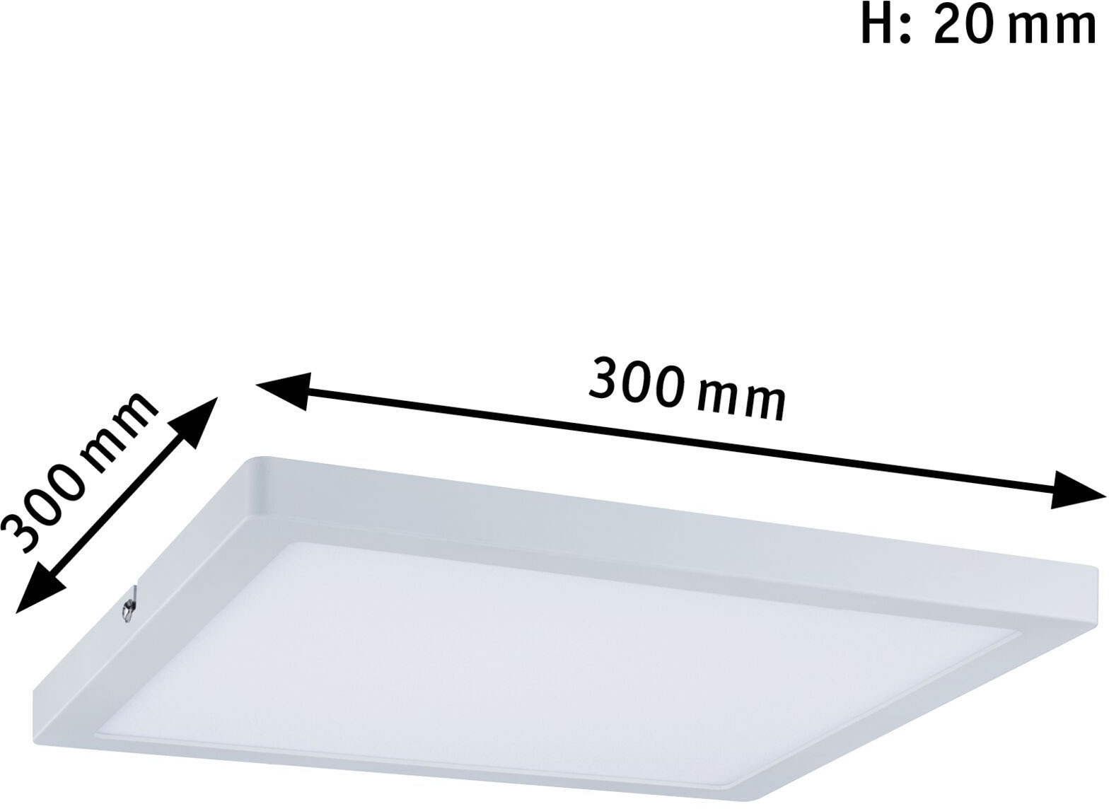 Paulmann LED Panel »Atria«, 1 flammig, Atria eckig 300x300mm 16,5W 2.700K, 230 V, Kunststoff