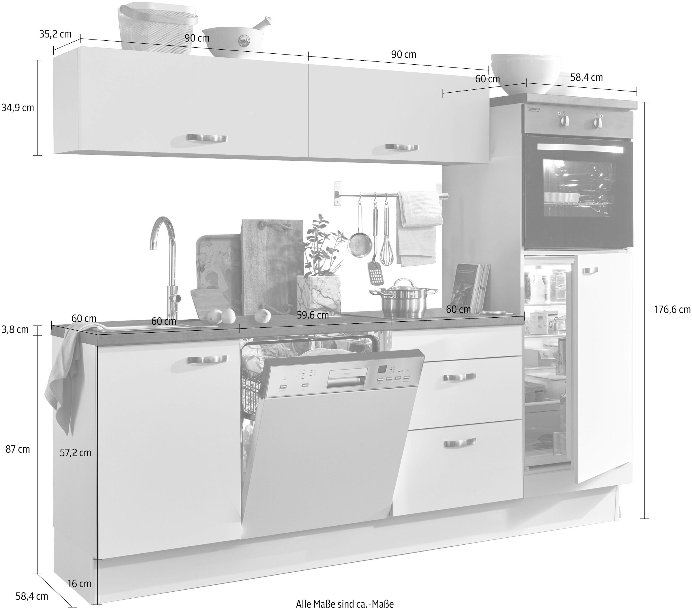 OPTIFIT Küchenzeile »Cara«, mit Vollauszügen und Soft-Close-Funktion,  Breite 240 cm auf Rechnung kaufen