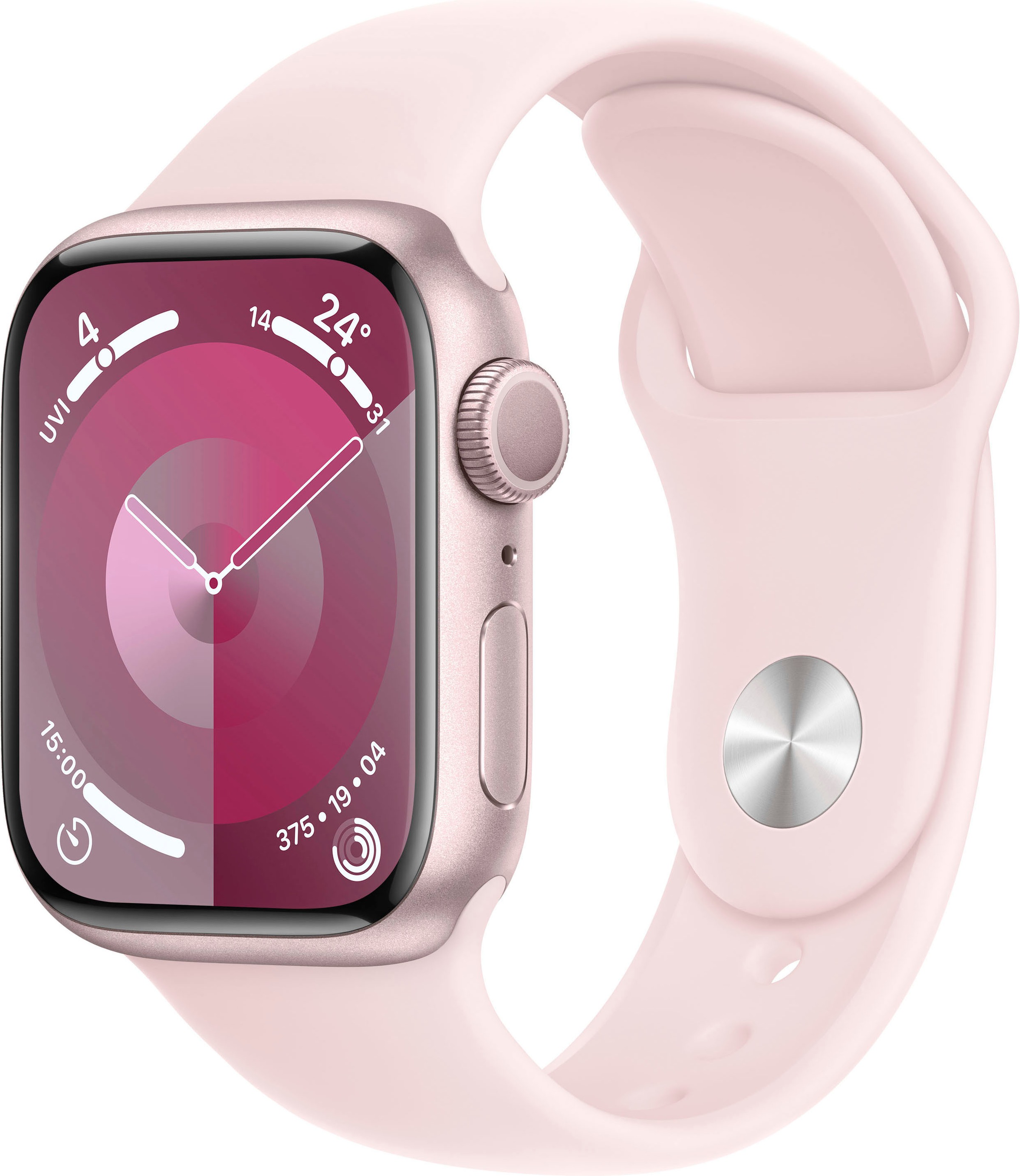 APPLE Smartwatch »Watch Series 9 Aluminium« (4, 1 cm / 1, 69 ′′) Watch OS 10 Rosa iPhone erforderlich zur Inbetriebnahme und Nutzung