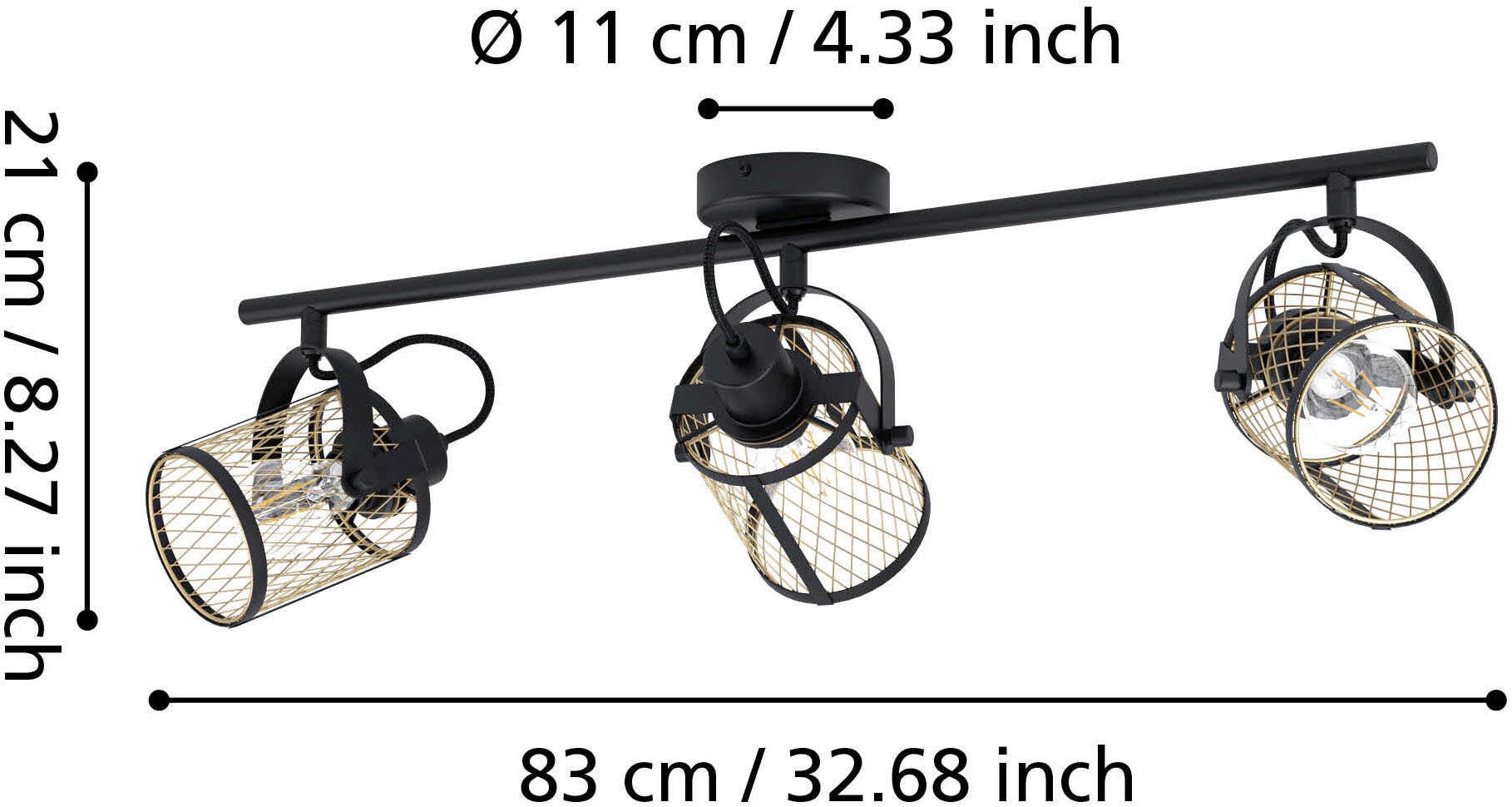 EGLO Deckenspot »DELLOW Spotlampe - Stahl - E27 - 3X40W - IP20« E27 1 Stk.