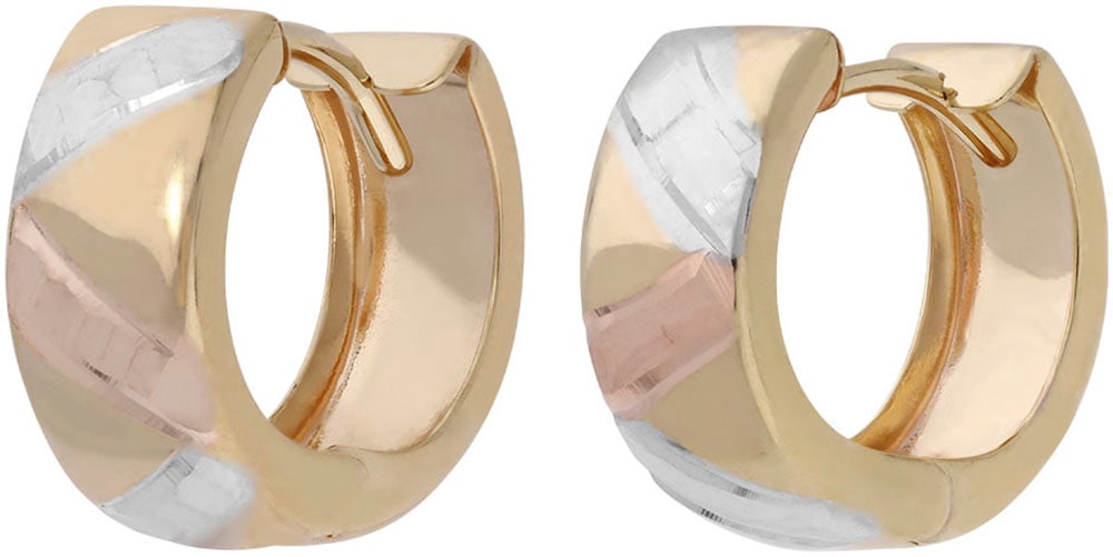 Firetti Paar Creolen »Schmuck Geschenk Gold 375 Ohrschmuck Ohrringe tricolor«