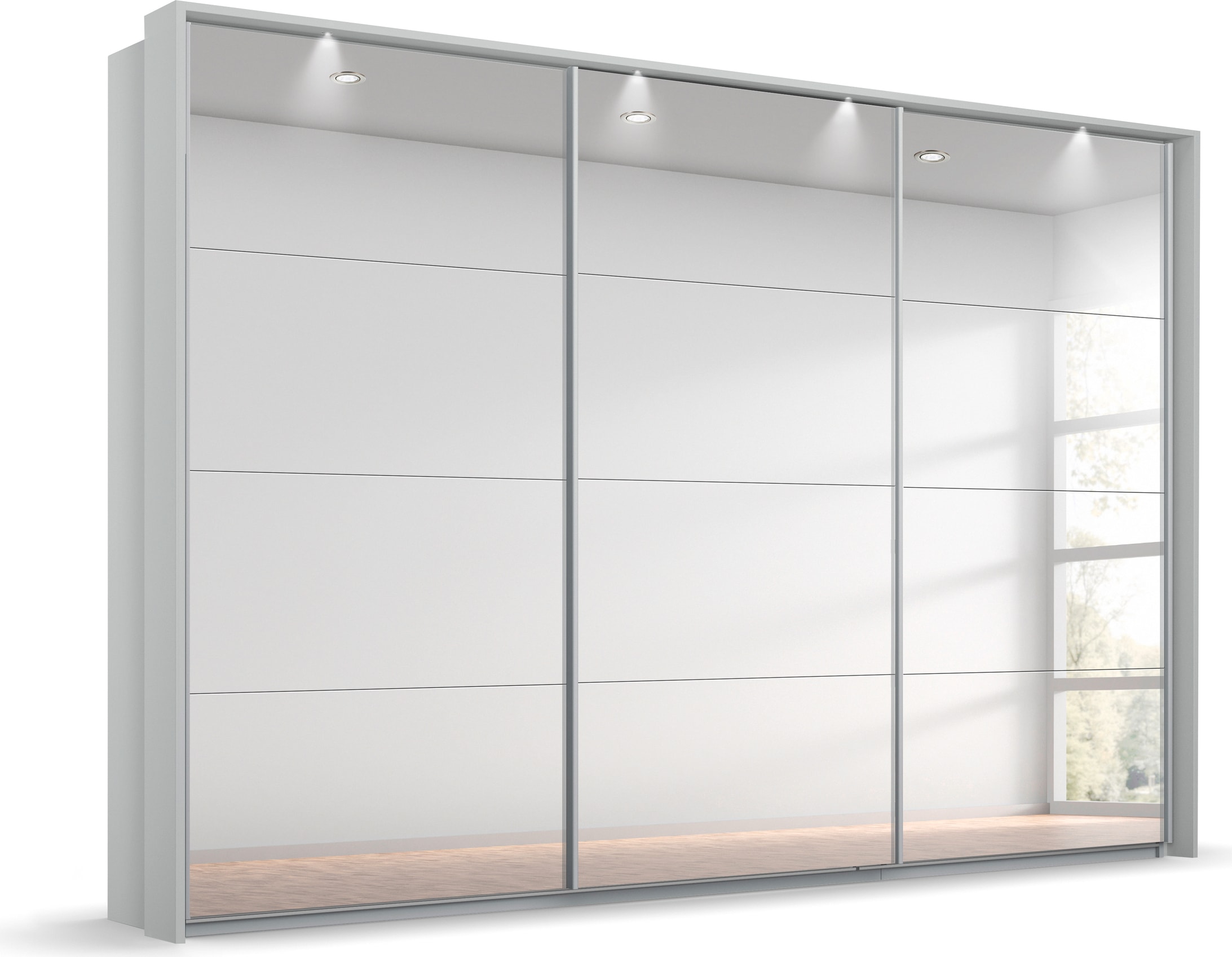 rauch Schwebetürenschrank »Oteli«, mit Spiegelfront und Passepartout optional mit Beleuchtung