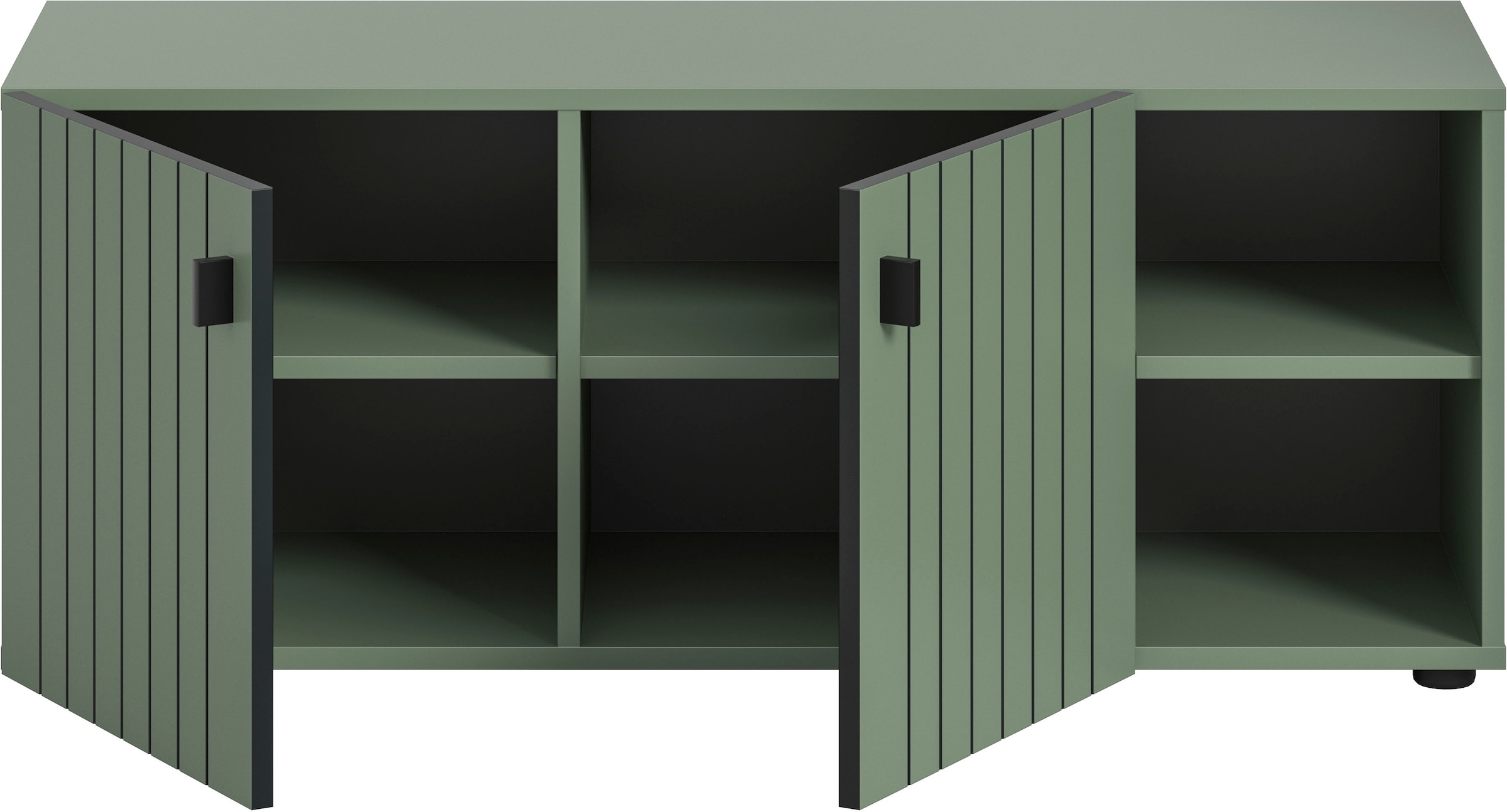 INOSIGN Sitzbank »TATIO, 106x43x37 cm, 2 Türen, 2 offene Fächer« Sitzbank und Sitzkissen,  Garderobensitzbank, Sitzbank Flur mit Stauraum, Sitzkissen wählbar