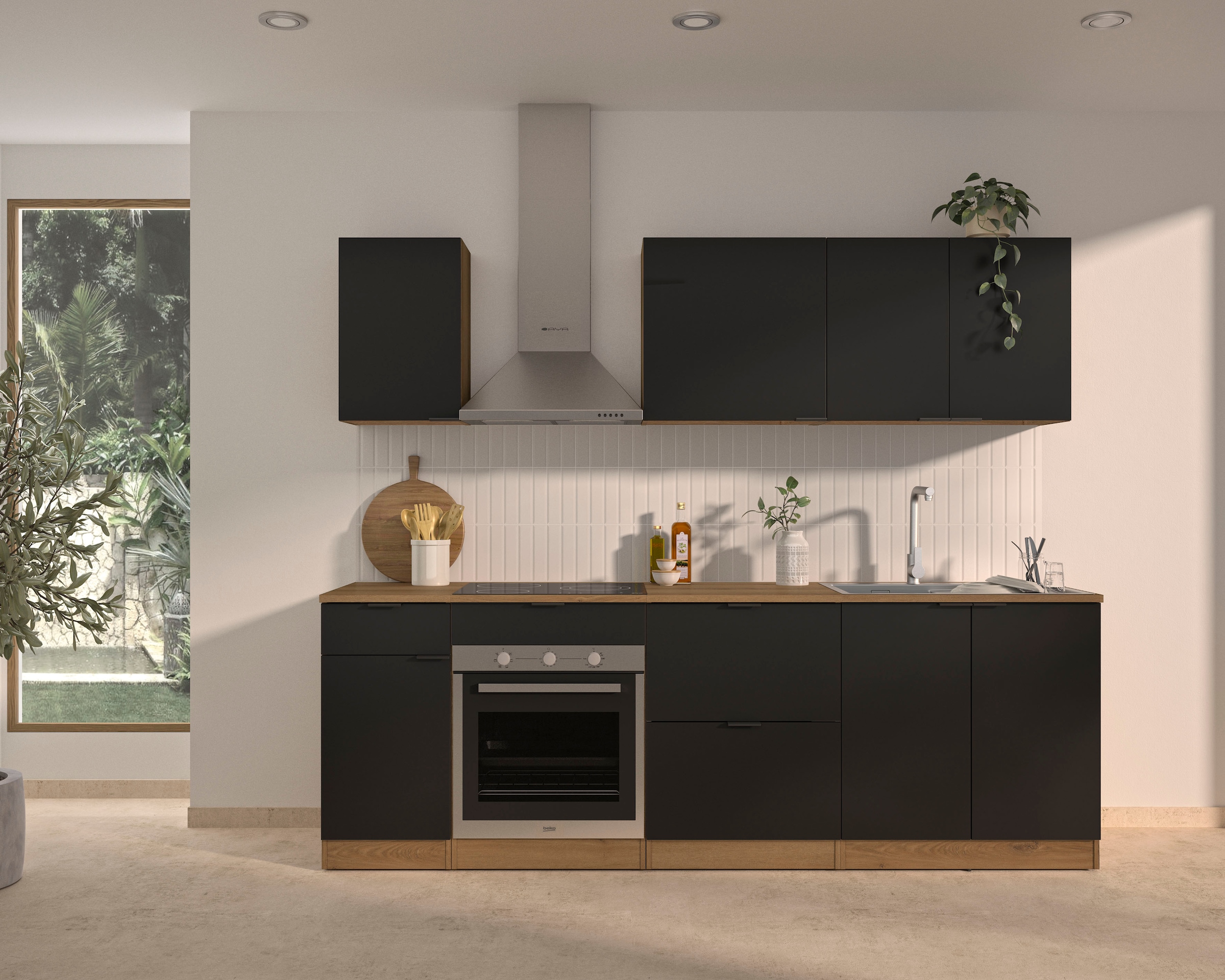 Gami Küchenzeile »240 cm EDEN ohne E-Geräte« mit melaminbeschichteter Oberf günstig online kaufen